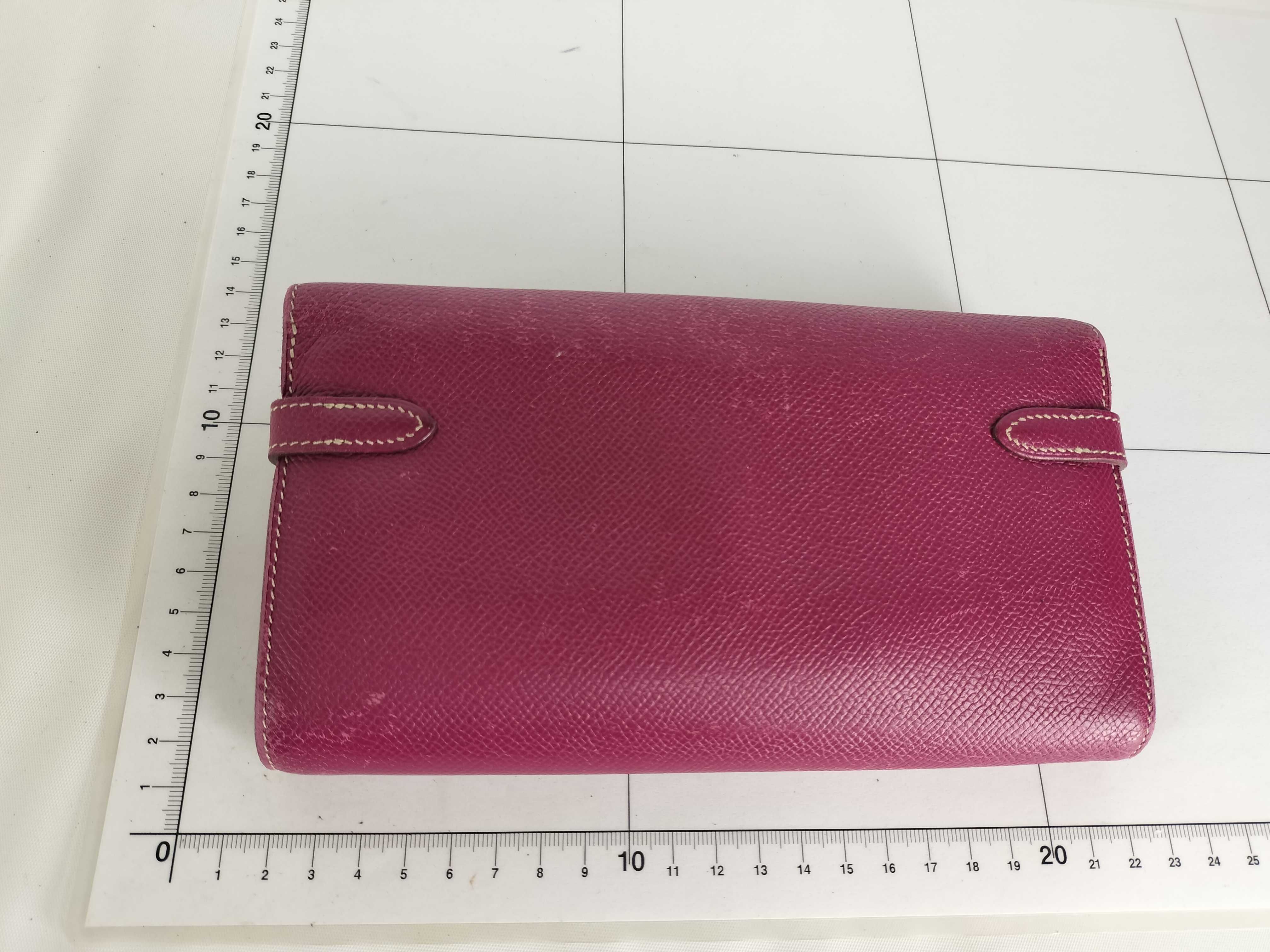 Kelly Wallet Long, Epsom Leather, Purple, Silver Hardware, P Stamp — view 15