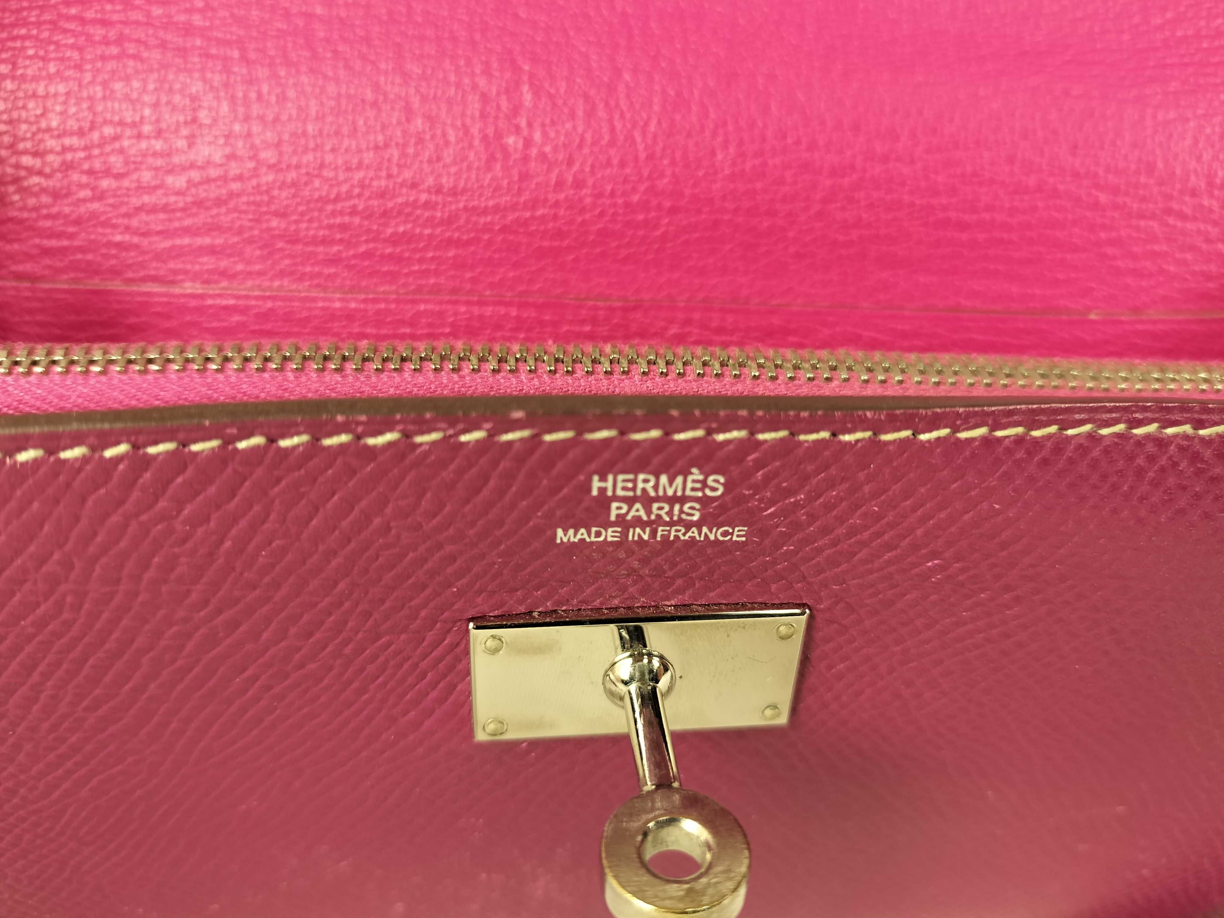 Kelly Wallet Long, Epsom Leather, Purple, Silver Hardware, P Stamp — view 8