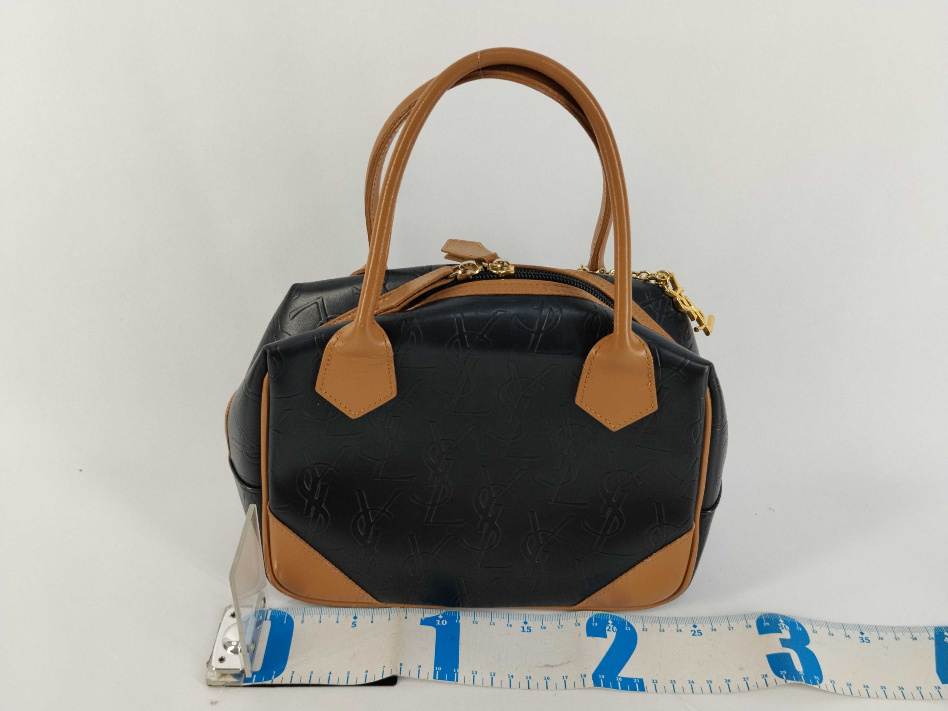 handbag, logo design, black and beige. — view 2