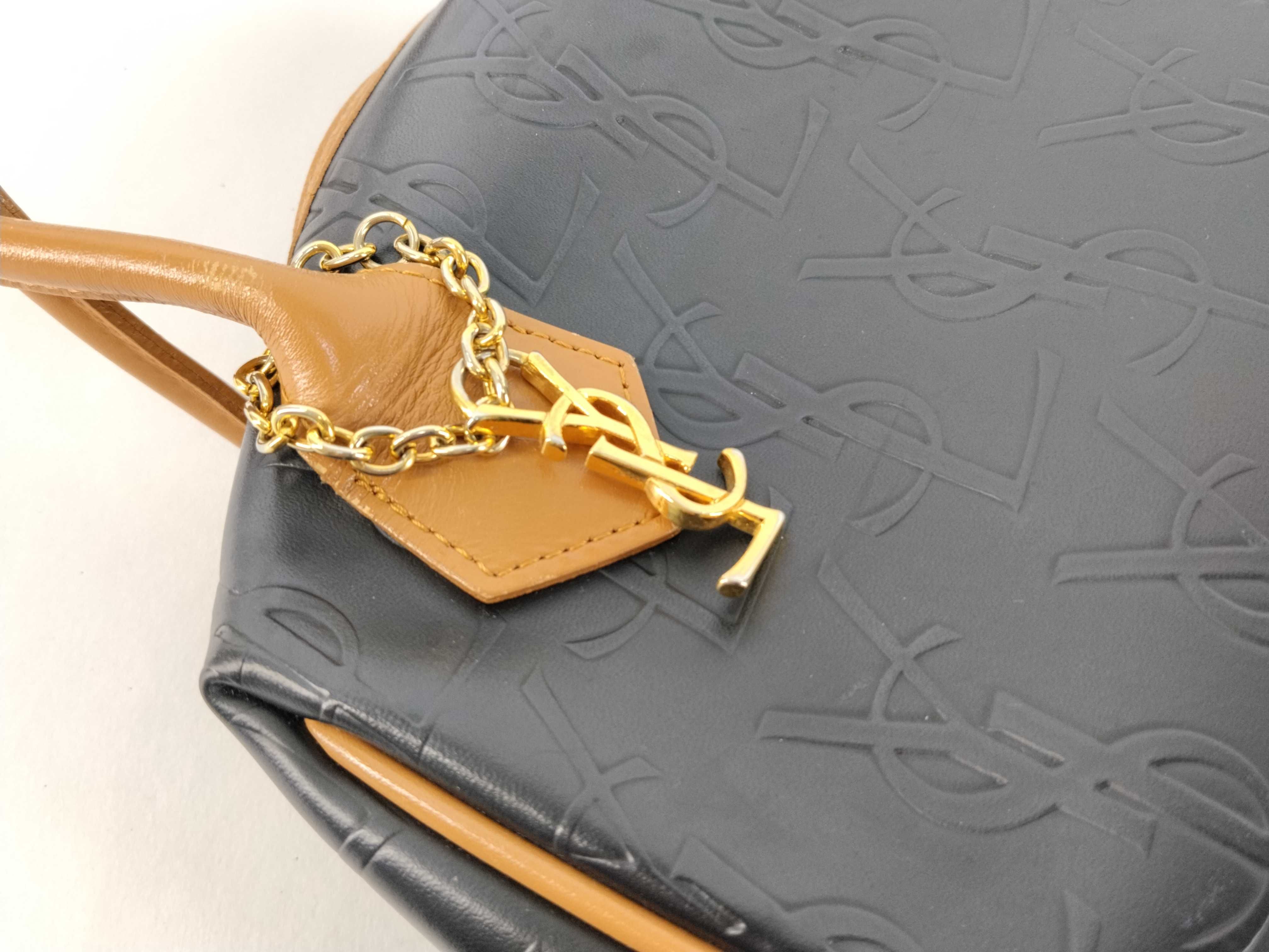handbag, logo design, black and beige. — view 14
