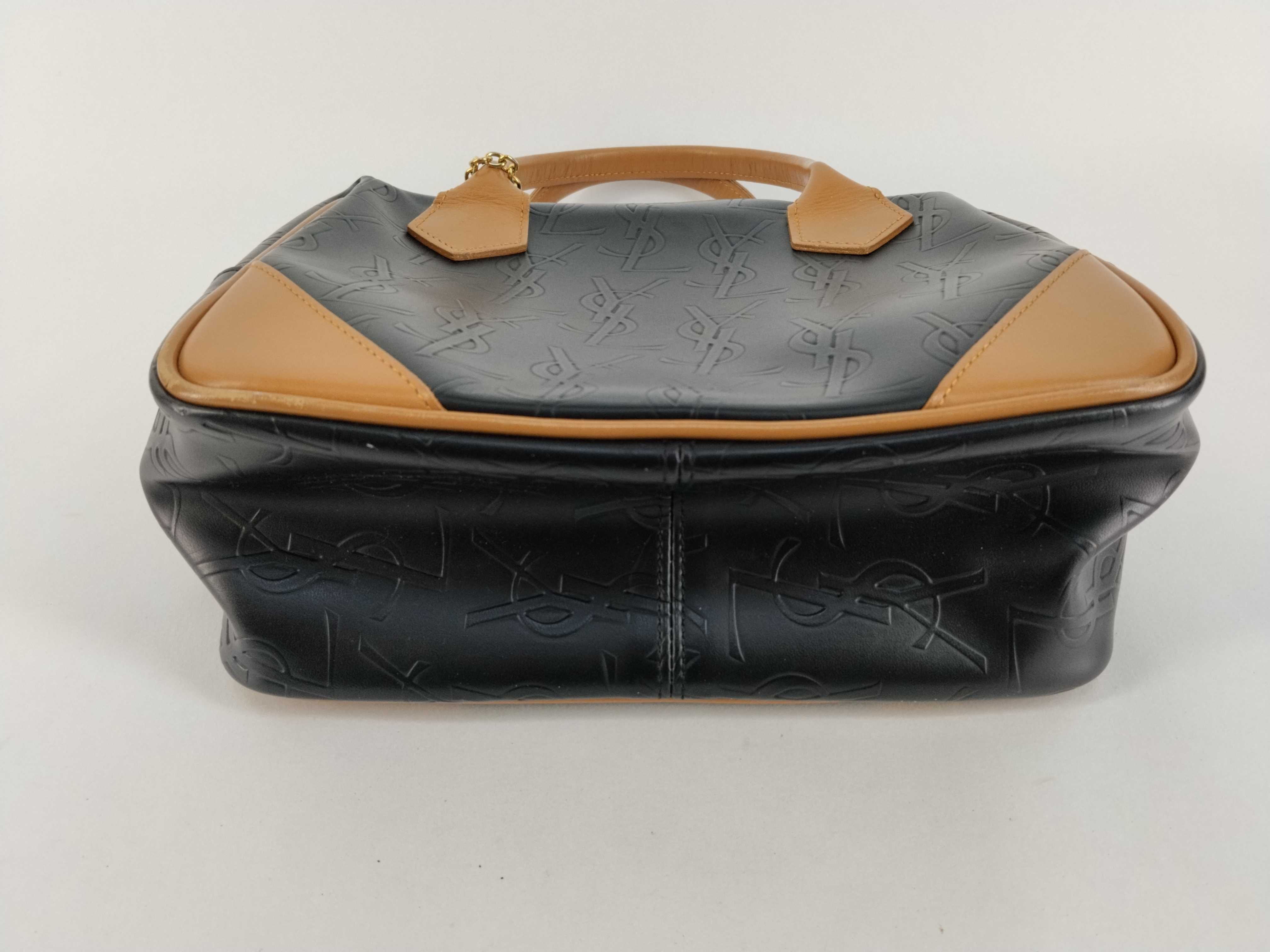 handbag, logo design, black and beige. — view 7