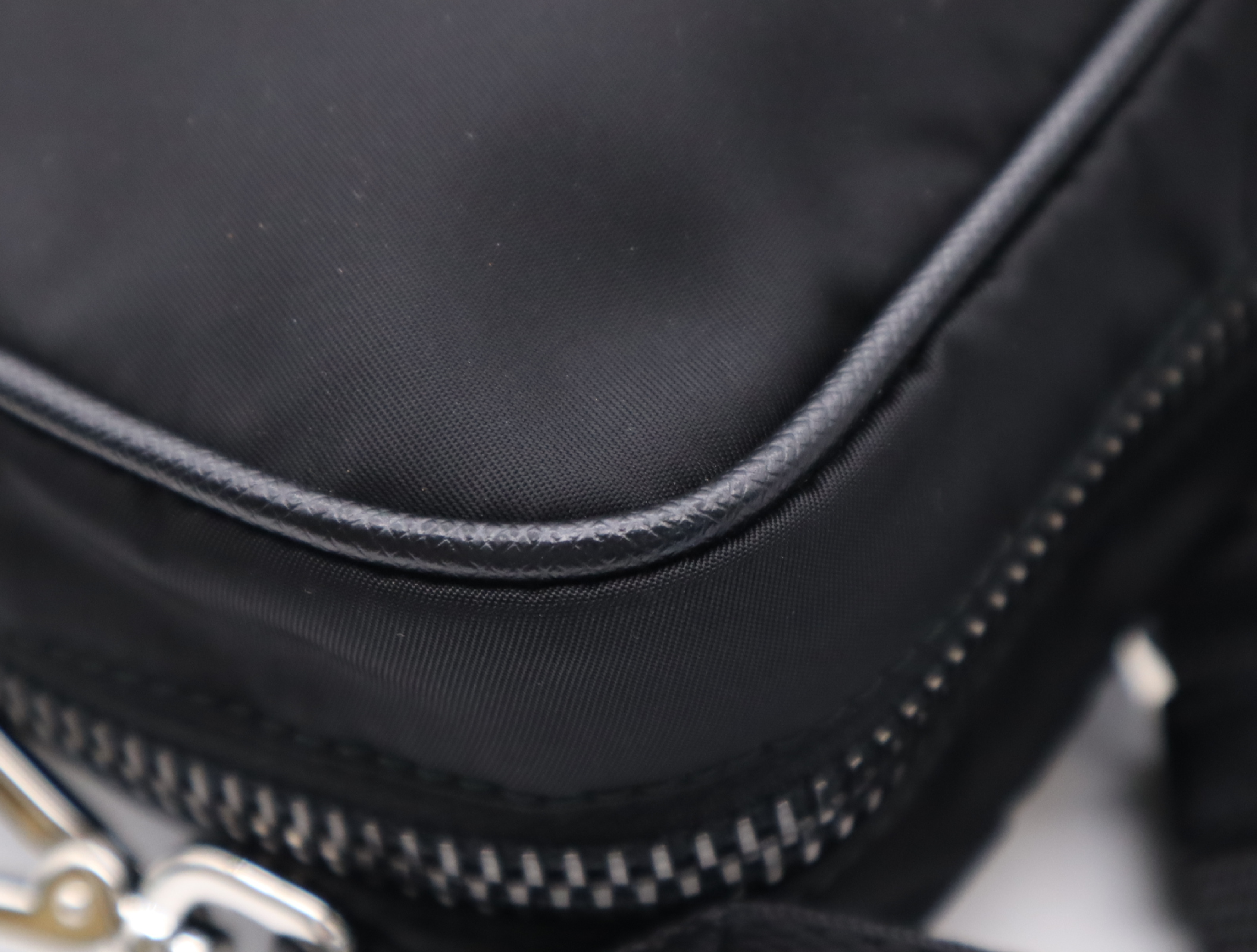 Nylon/Leather Triangle Logo Briefcase with Shoulder Strap and Name Tag - Business Bag — view 9