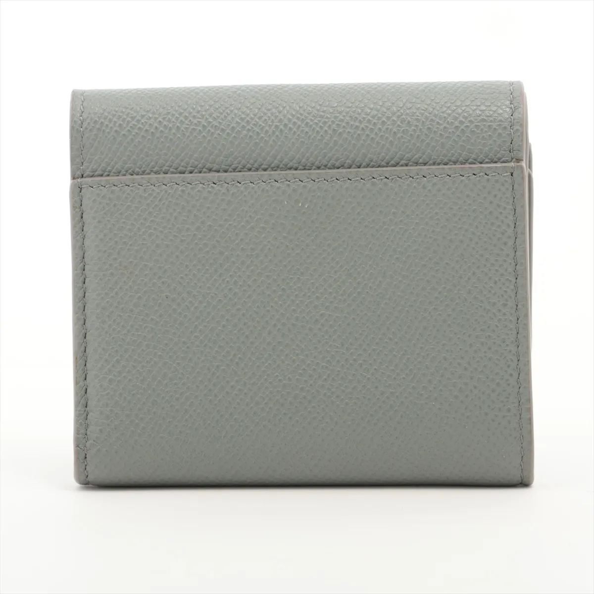 30 Montaigne Leather Compact Wallet, Blue-Gray — view 2