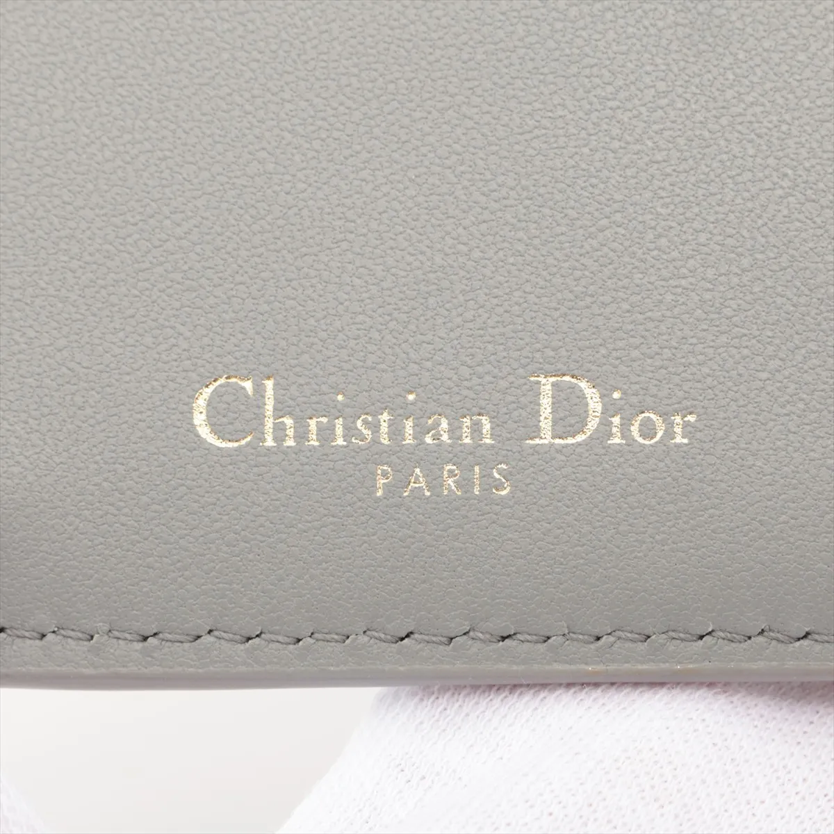 30 Montaigne Leather Compact Wallet, Blue-Gray — view 7