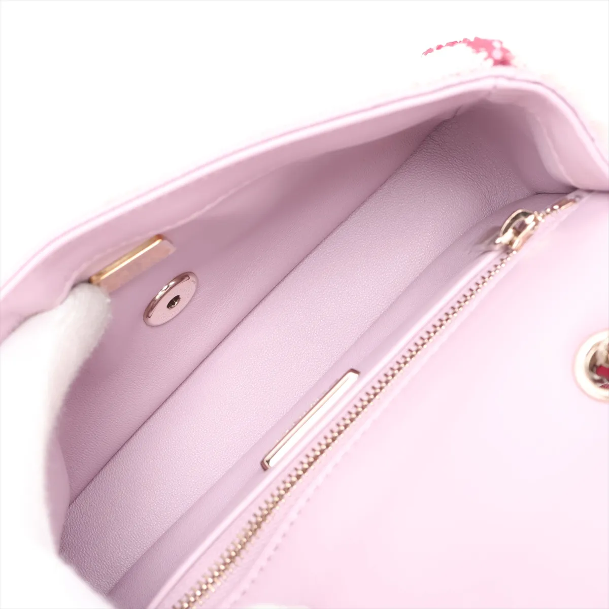 [Individually packaged] Chanel Coco Mark Sequin x Leather Single Flap Double Chain Bag Pink x Red Gold Hardware XP8TPX8H Random Plate — view 7