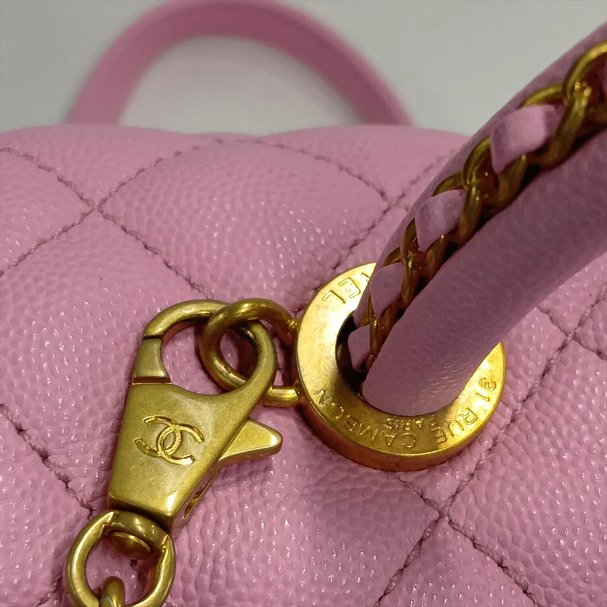 [Individually packaged] Chanel Coco Handle 24 XS Caviar Skin 2-Way Handbag, Pink with Gold Hardware, T253PJ34, Random Plate, A92990 — view 14