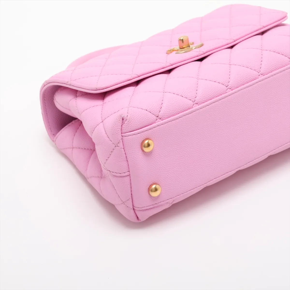 [Individually packaged] Chanel Coco Handle 24 XS Caviar Skin 2-Way Handbag, Pink with Gold Hardware, T253PJ34, Random Plate, A92990 — view 4