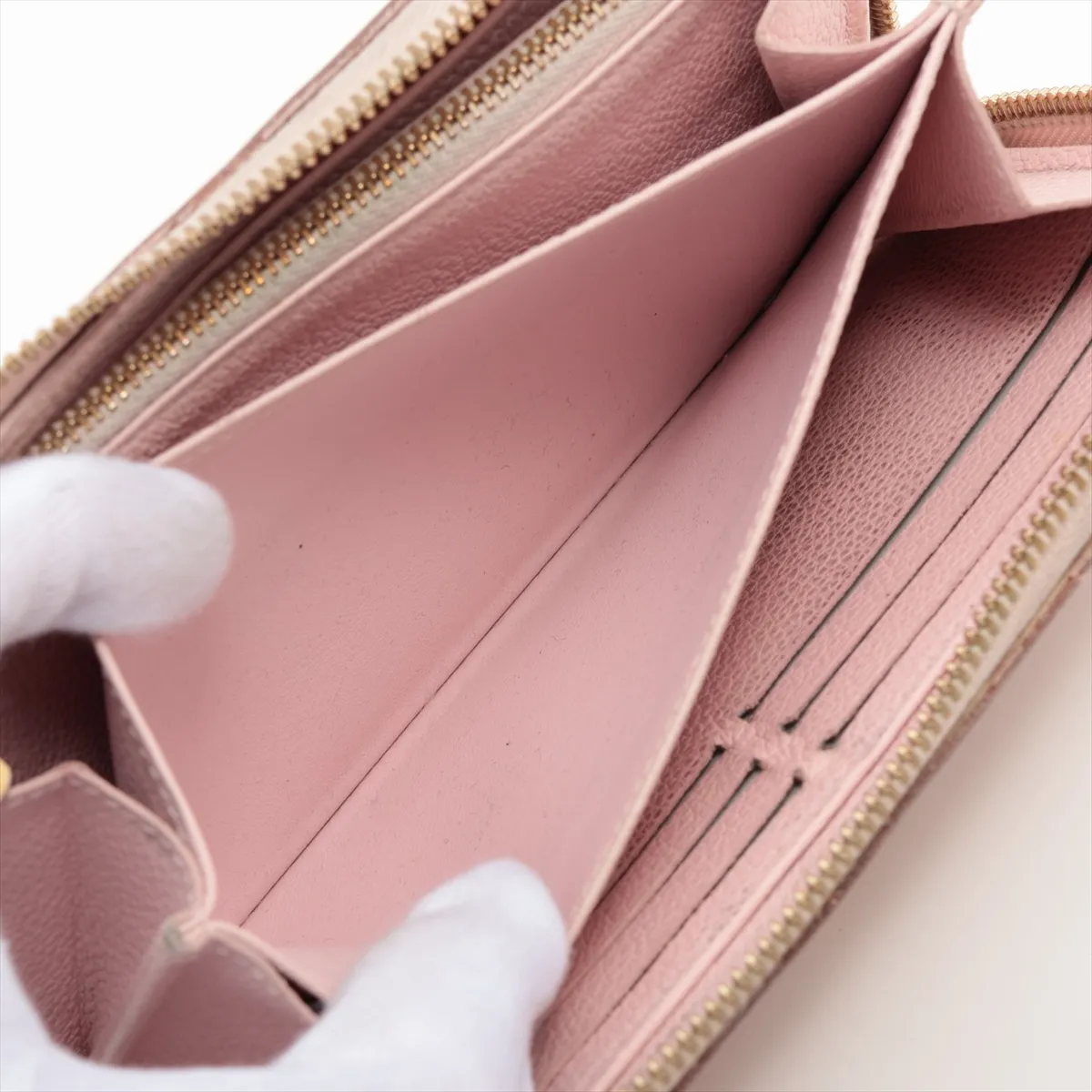 Monogram Empreinte Broderie Zippy Wallet M81138 Pink Round Zip Wallet (RFID detected) — view 7