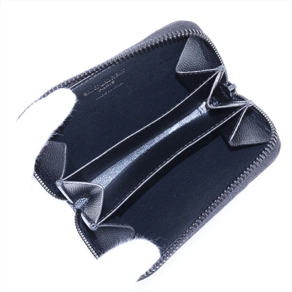 Logo MRT535411 Leather Coin Case, Black — view 3