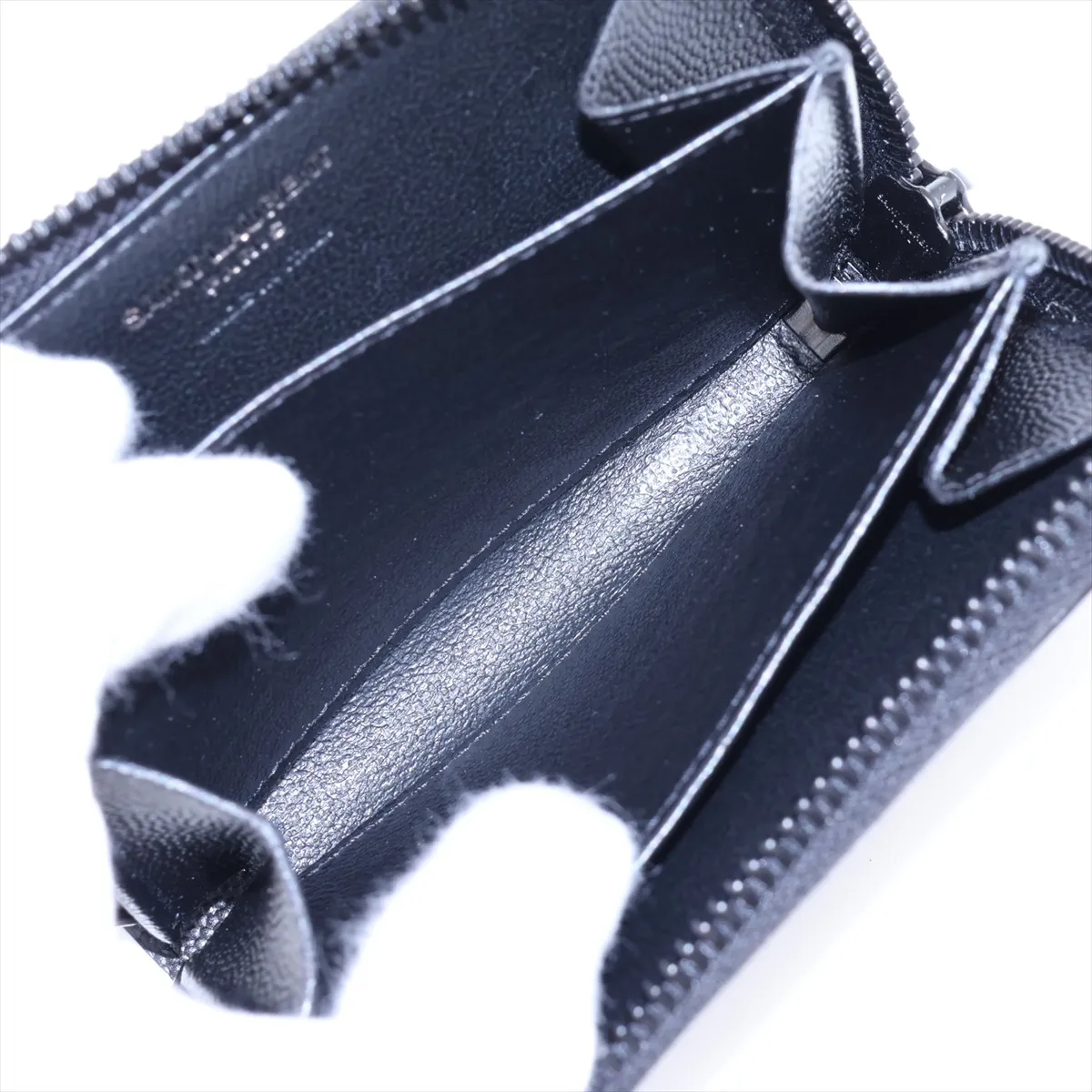 Logo MRT535411 Leather Coin Case, Black — view 5