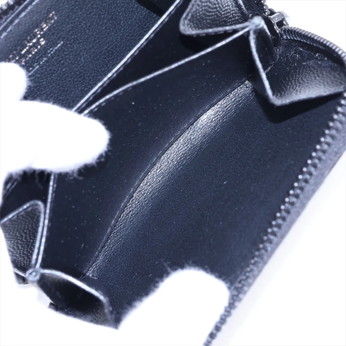 Logo MRT535411 Leather Coin Case, Black — view 6