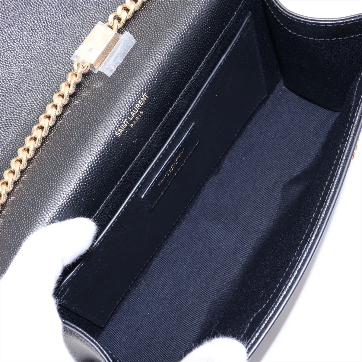 Classic Kate Leather Chain Shoulder Bag, Black 364021 — view 6