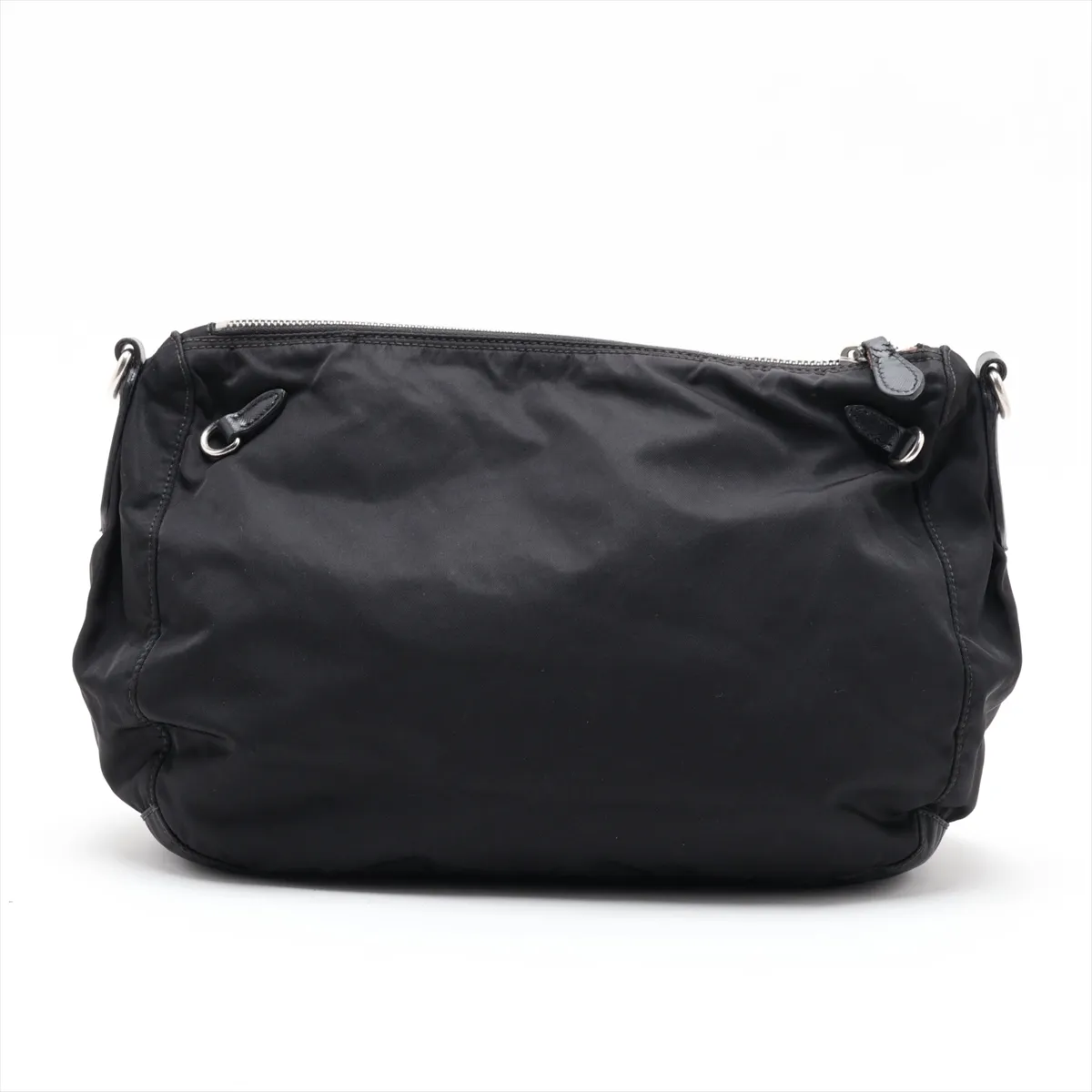 Tessuto Nylon x Leather Shoulder Bag, Black — view 2