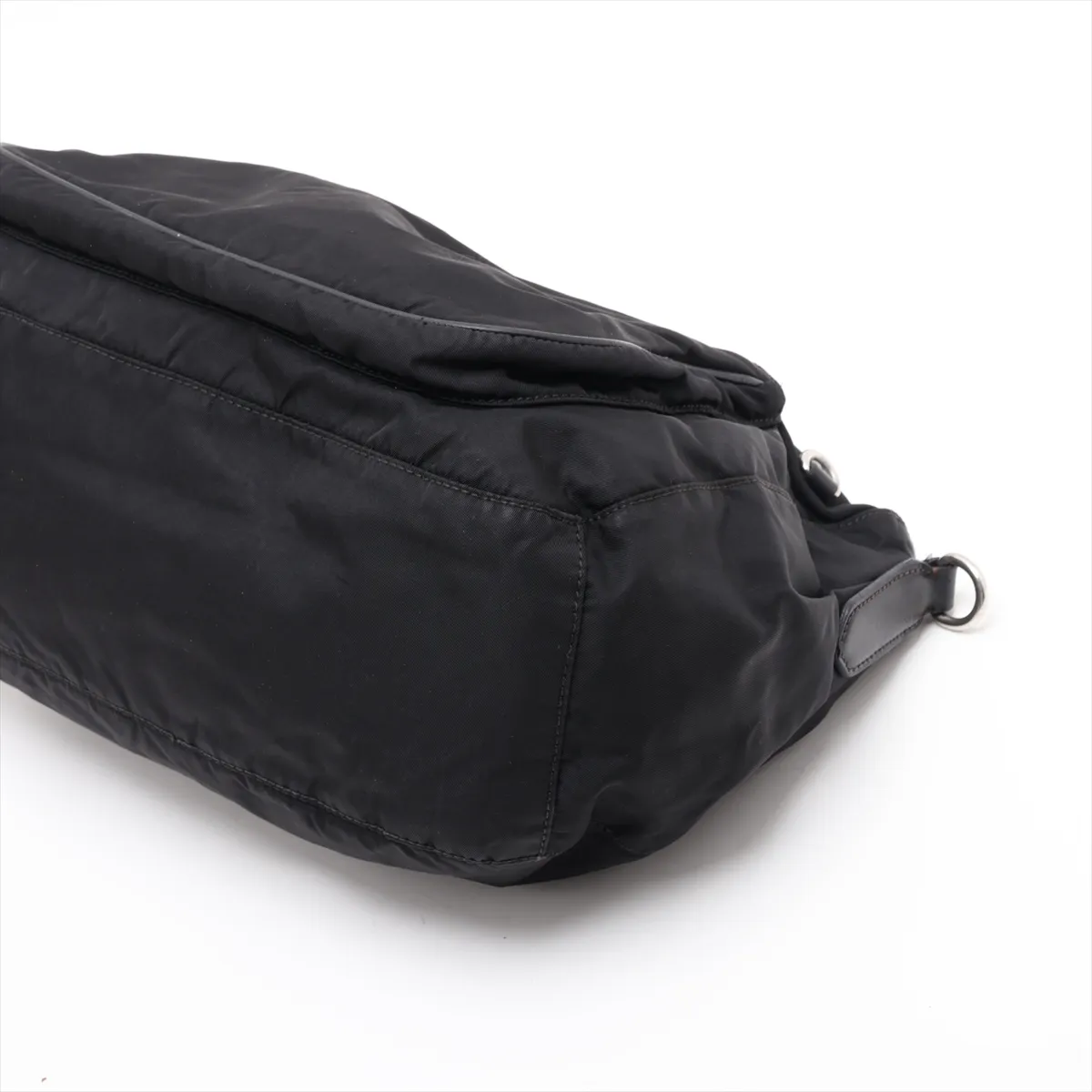 Tessuto Nylon x Leather Shoulder Bag, Black — view 3