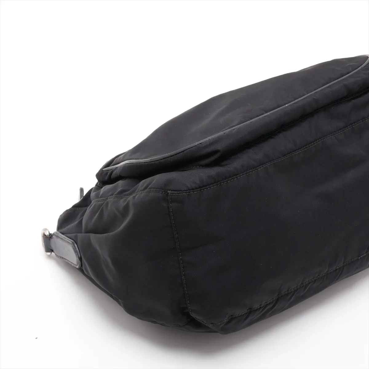 Tessuto Nylon x Leather Shoulder Bag, Black — view 4