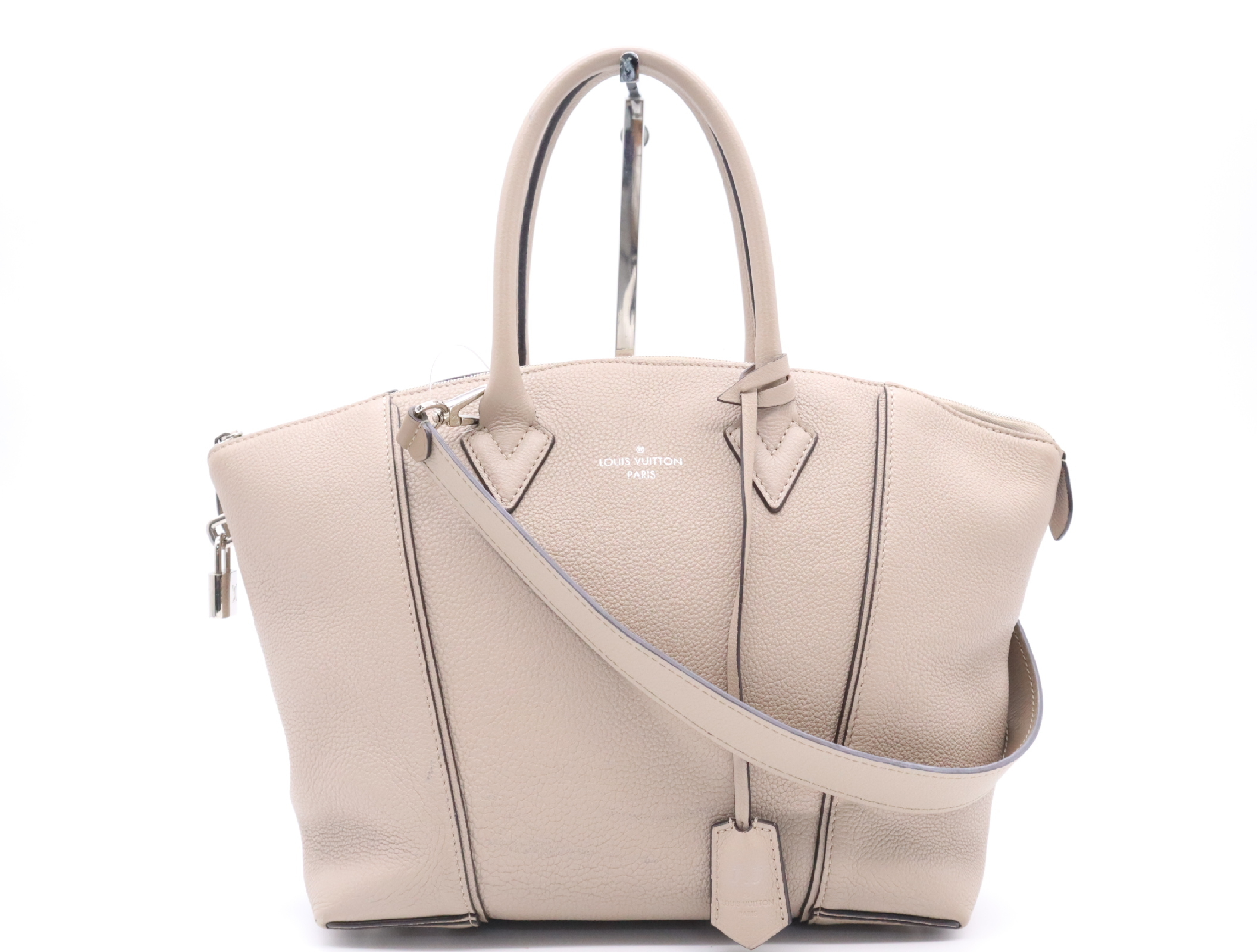 M50030 Parnasséa Lockit PM Beige Handbag with Shoulder Strap, Padlock, 2 Keys, and Clochette
