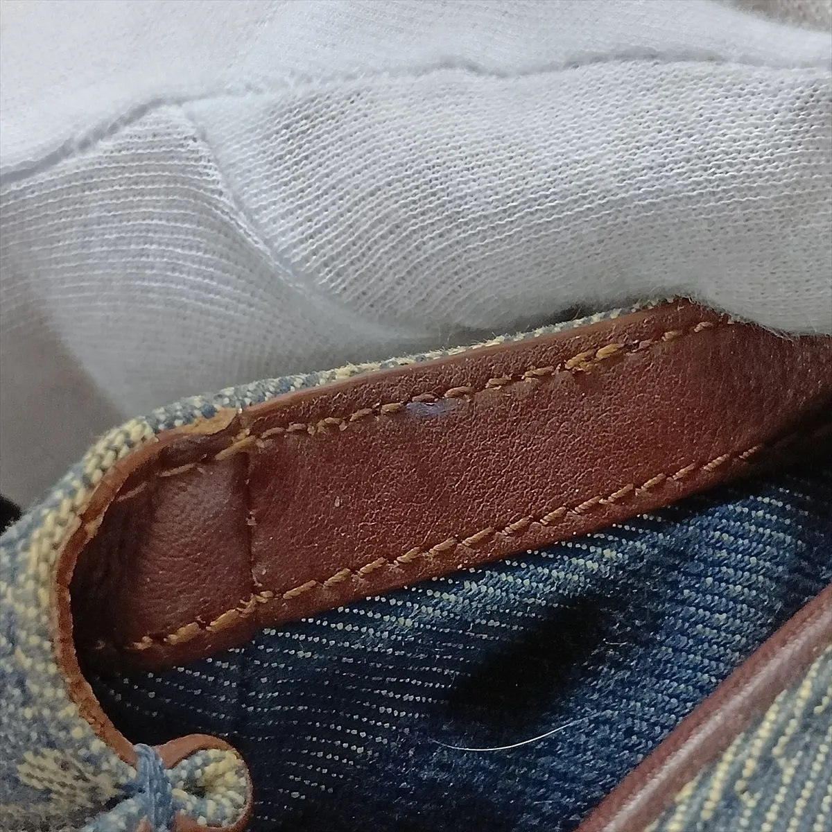 Paris Macadam Denim x Leather Shoulder Bag, Blue — view 11