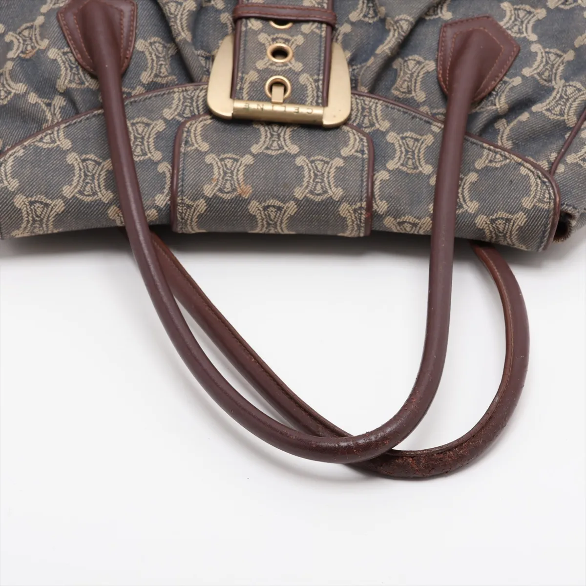 Paris Macadam Denim x Leather Shoulder Bag, Blue — view 5