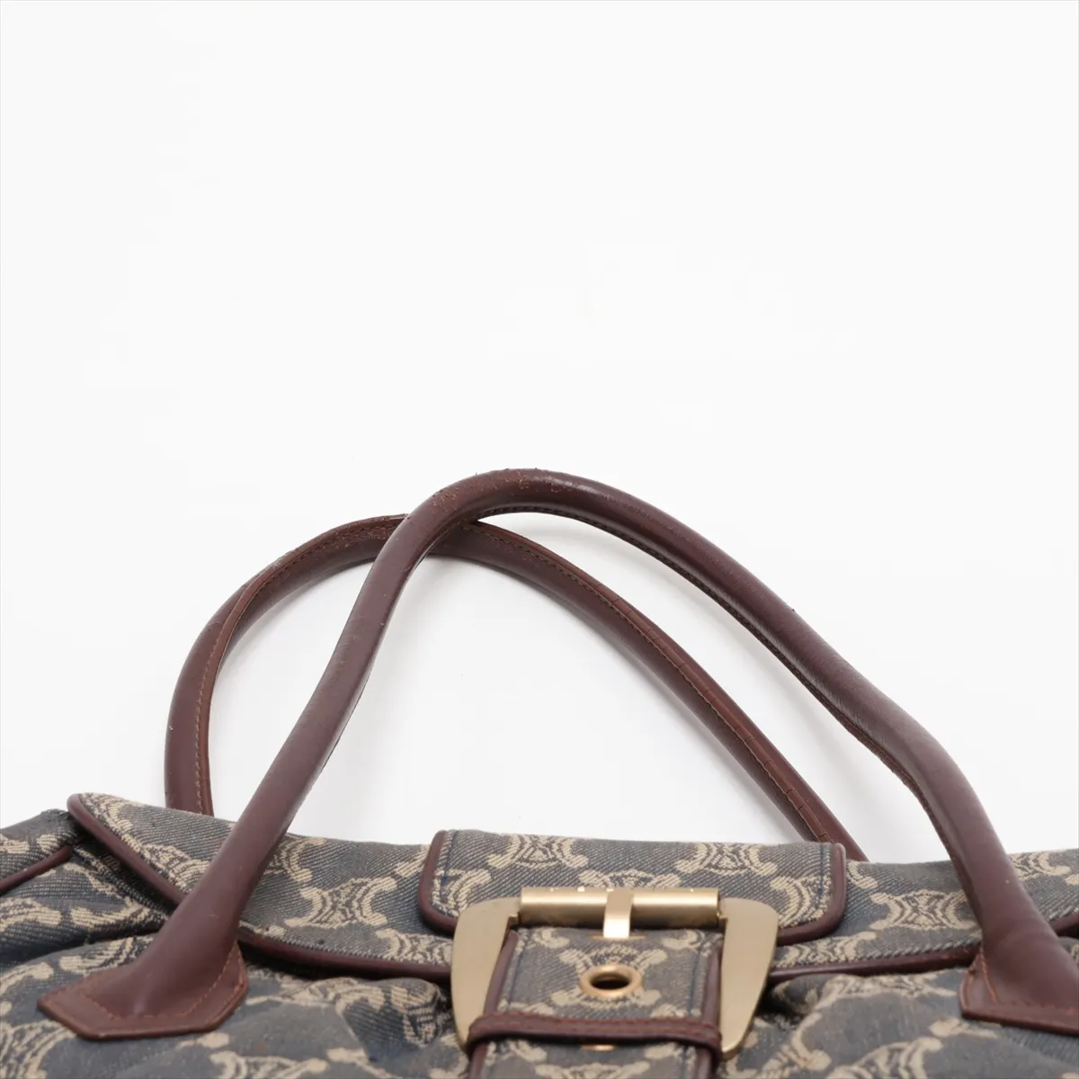 Paris Macadam Denim x Leather Shoulder Bag, Blue — view 6