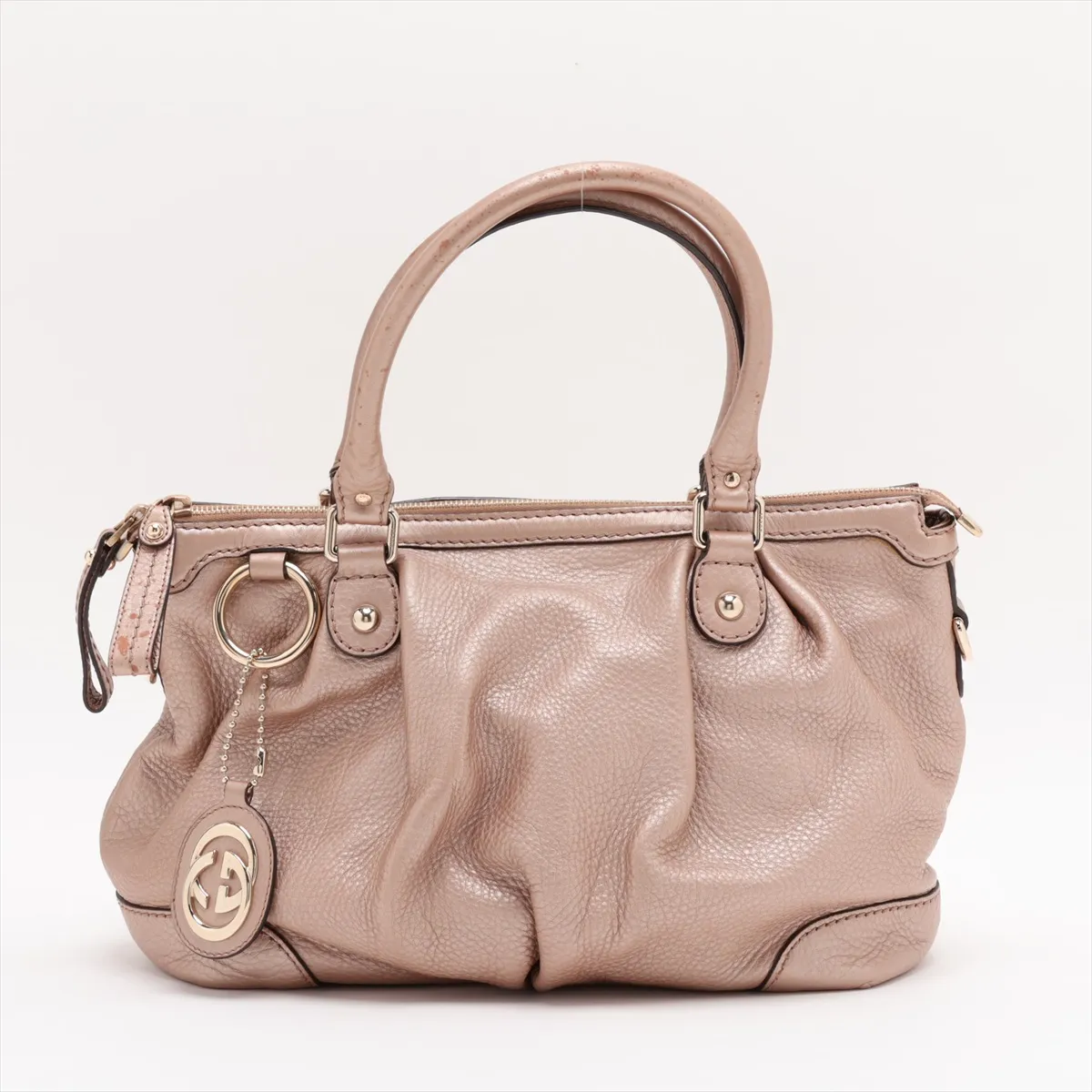247902 Leather Handbag Beige