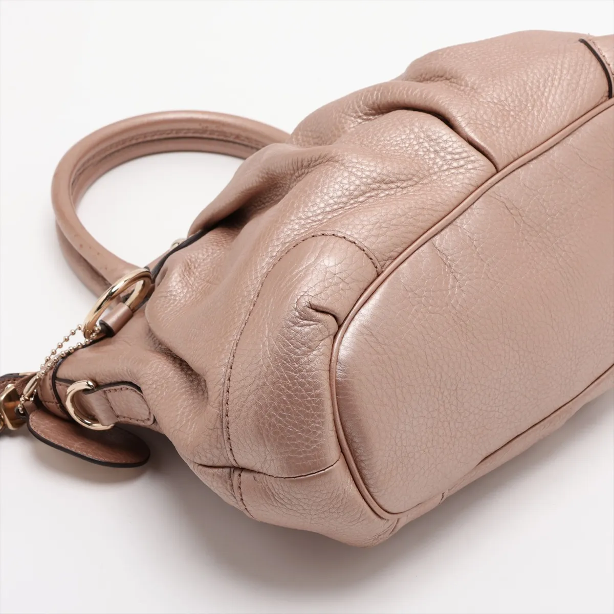 247902 Leather Handbag Beige — view 4