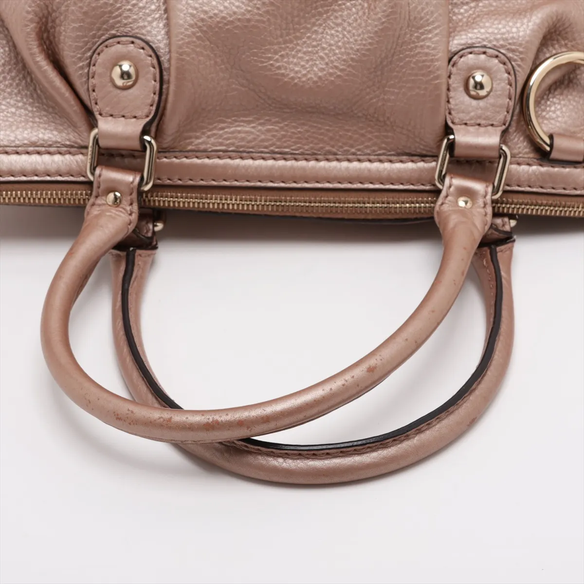 247902 Leather Handbag Beige — view 5