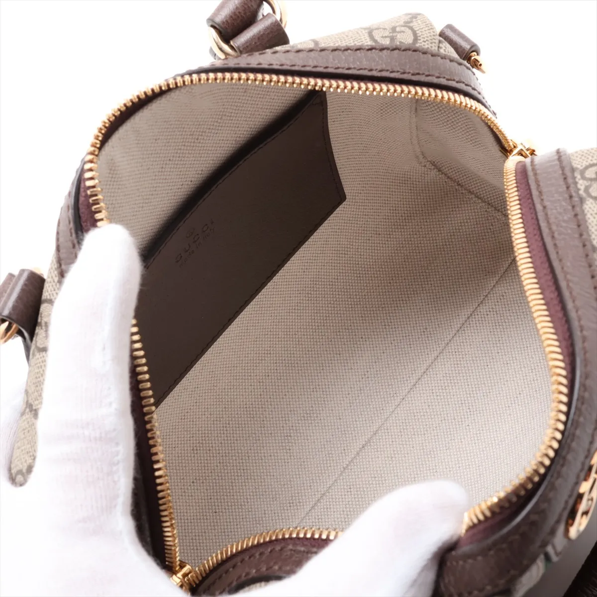 GG Supreme Ophidia PVC x Leather 2-Way Handbag, Beige, 772053 — view 8