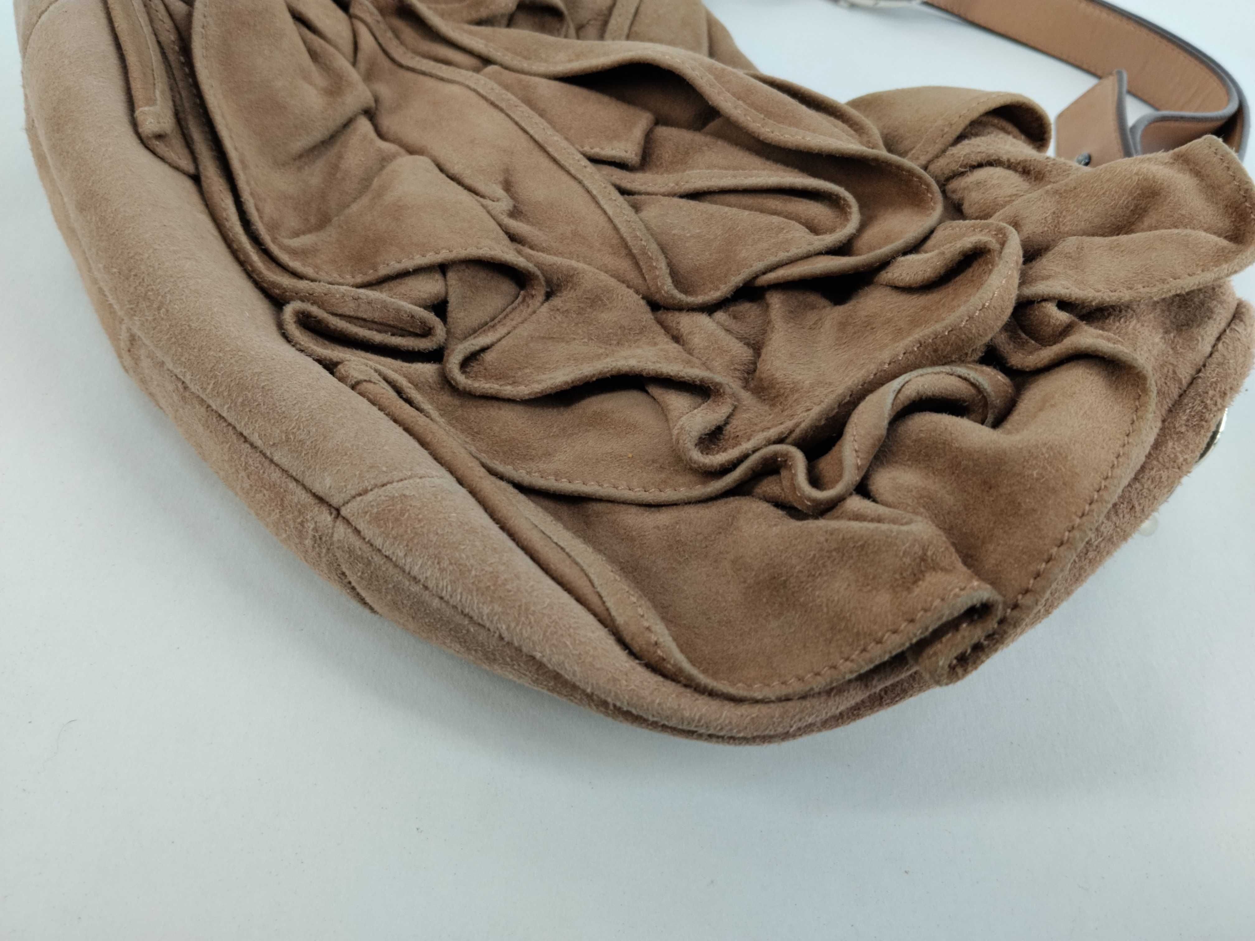 Rive Gauche (Tom Ford era) Suede Rose One-Shoulder Bag Handbag — view 6