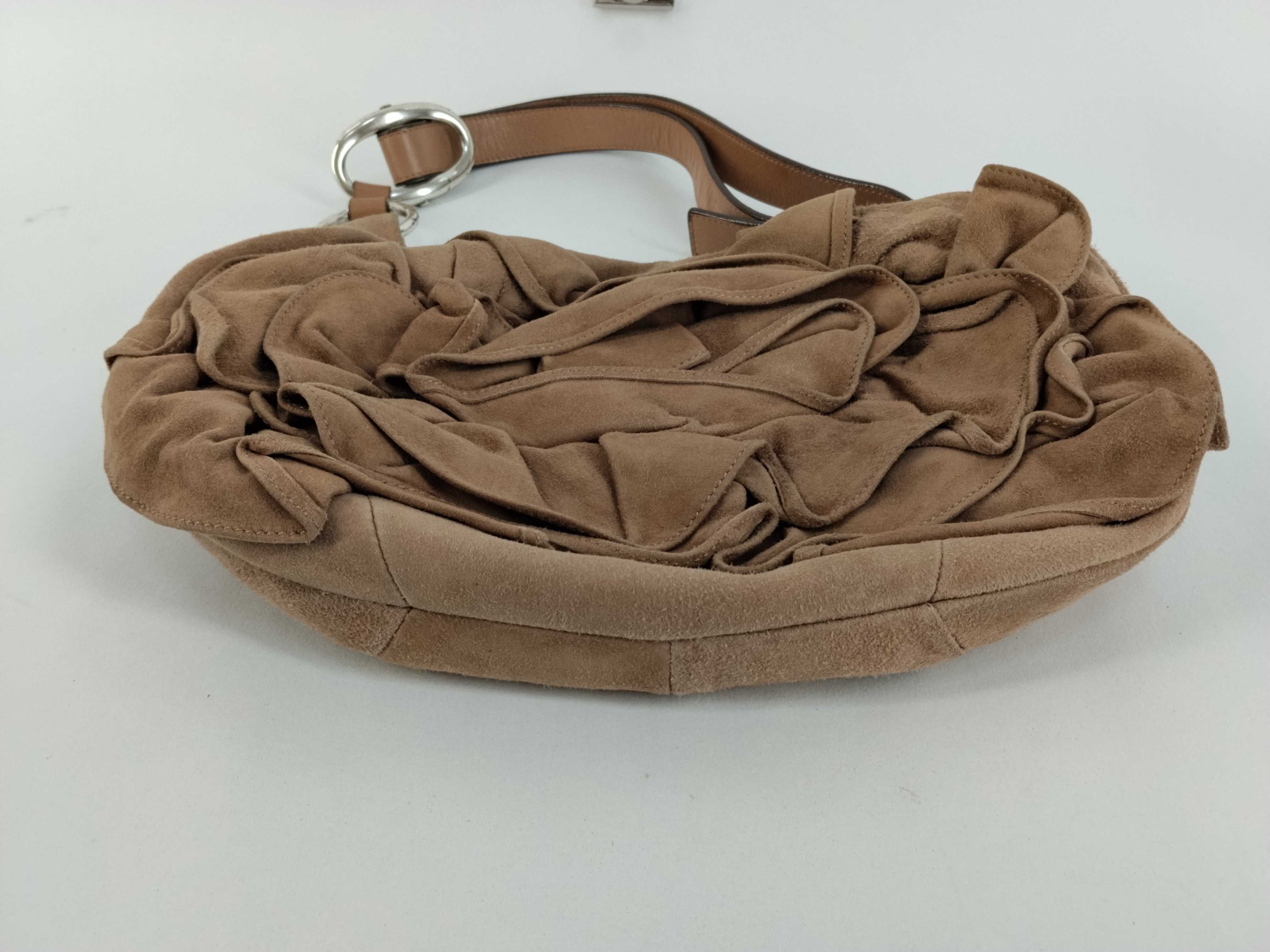 Rive Gauche (Tom Ford era) Suede Rose One-Shoulder Bag Handbag — view 7