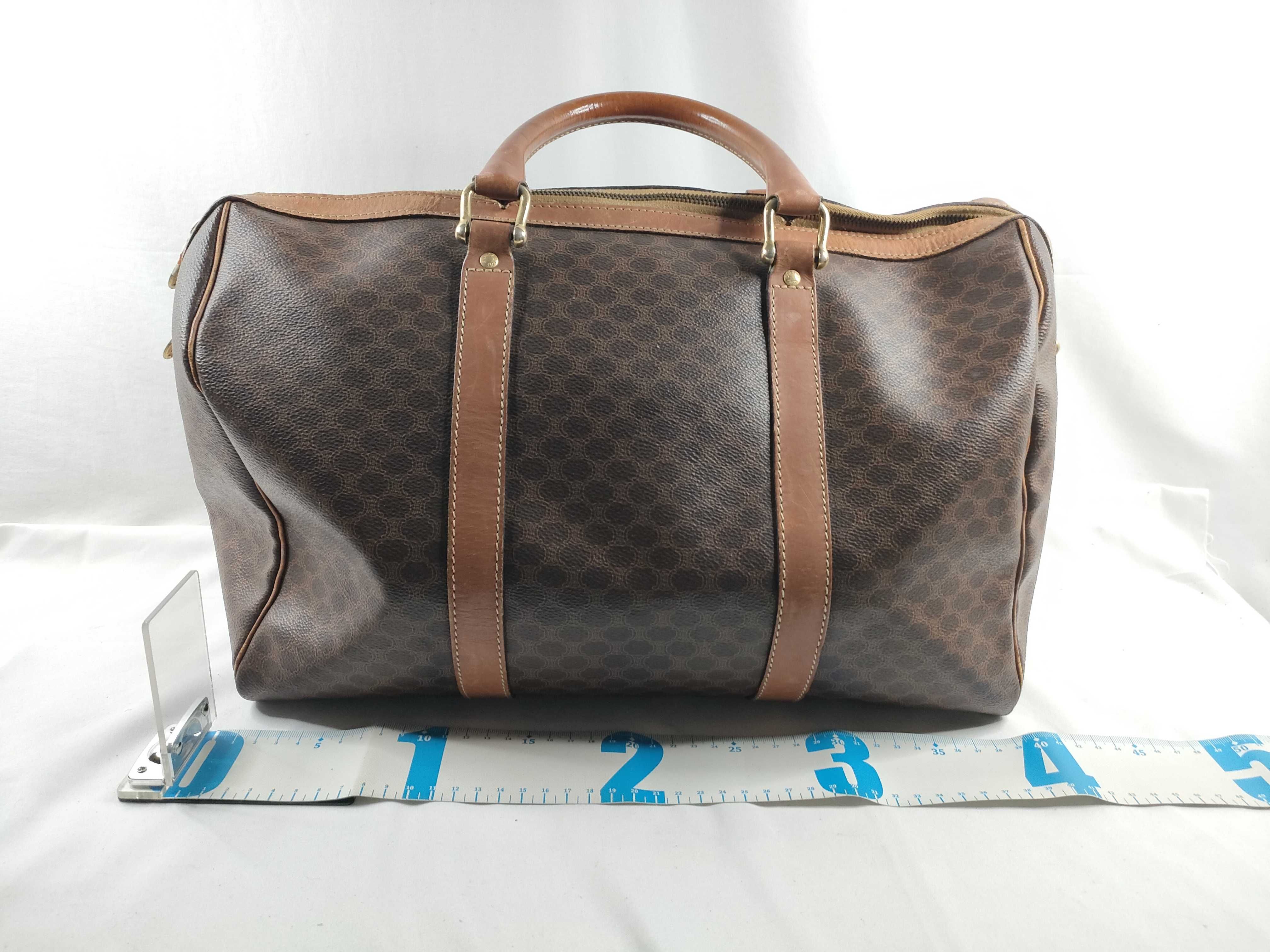Boston Bag, Celine Macadam Triomphe Boston Bag, Large Capacity, Leather & PVC Boston Bag — view 2