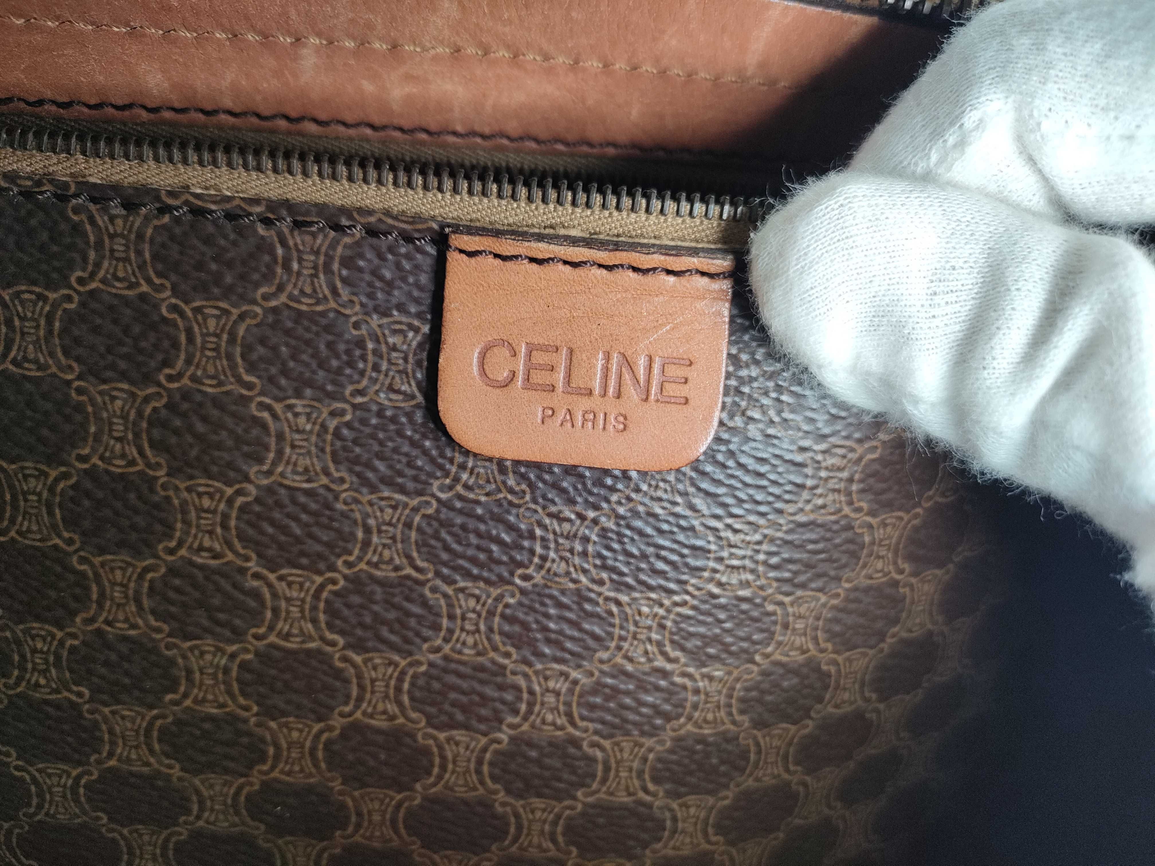 Boston Bag, Celine Macadam Triomphe Boston Bag, Large Capacity, Leather & PVC Boston Bag — view 13