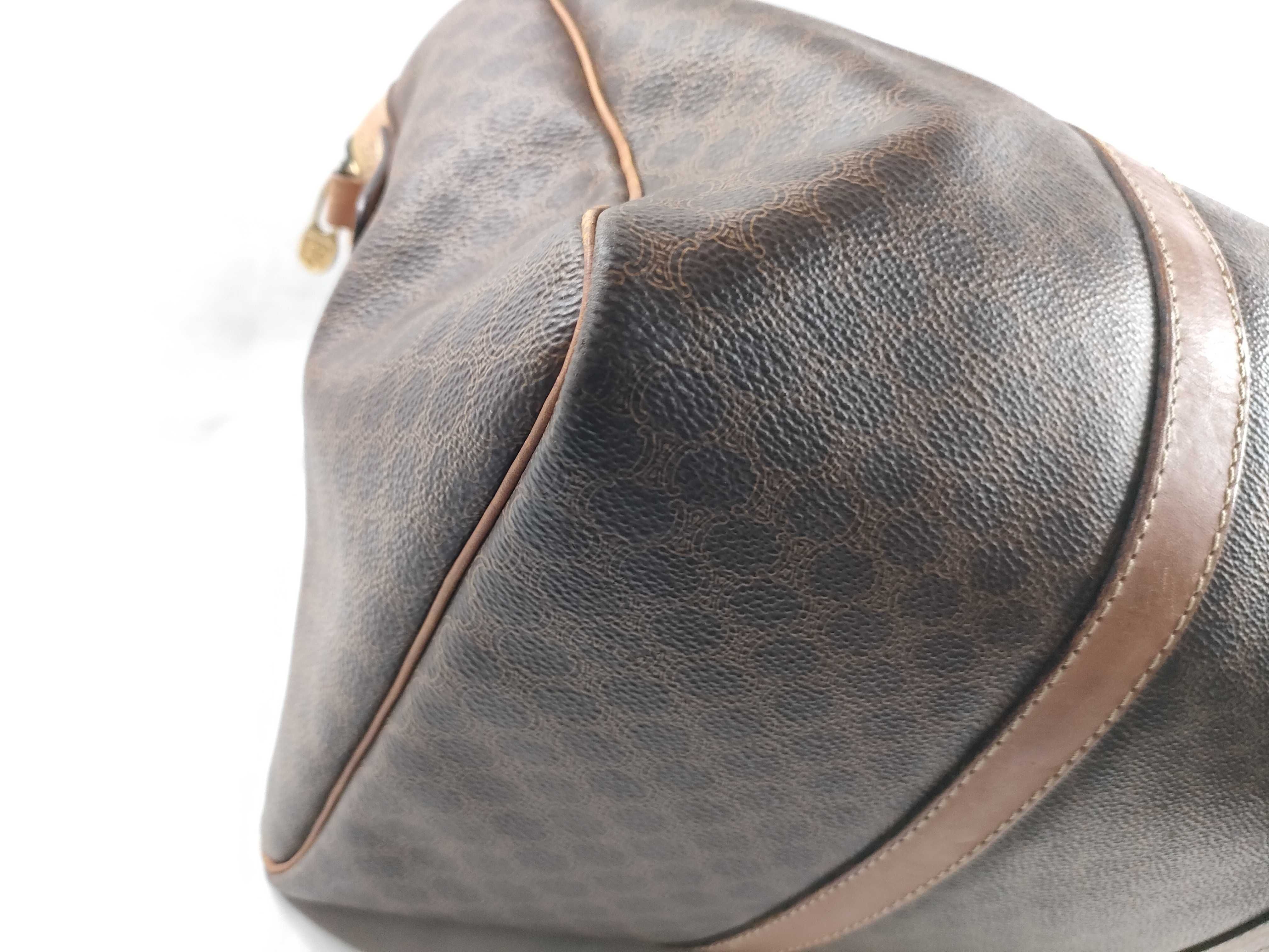 Boston Bag, Celine Macadam Triomphe Boston Bag, Large Capacity, Leather & PVC Boston Bag — view 3