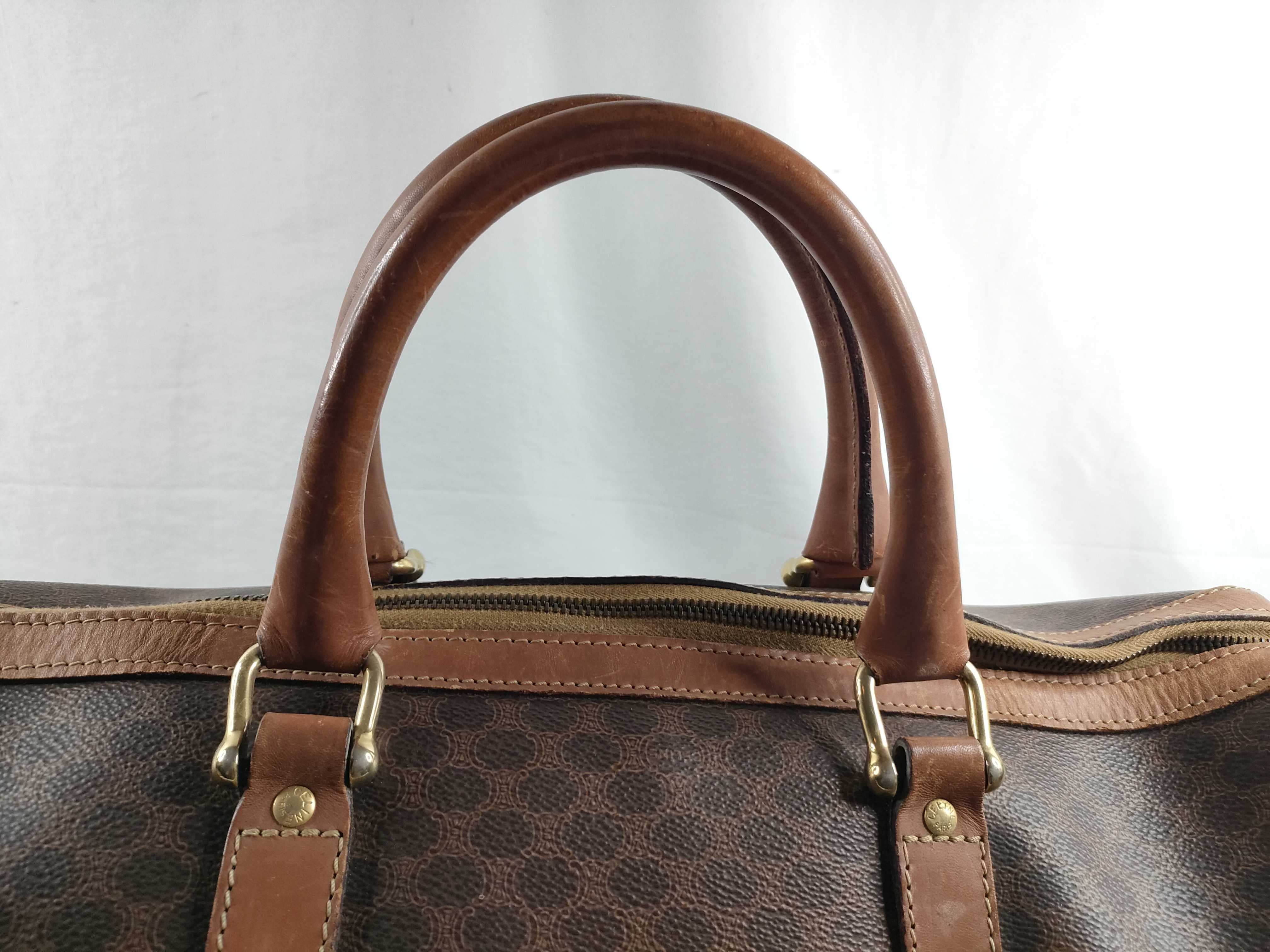 Boston Bag, Celine Macadam Triomphe Boston Bag, Large Capacity, Leather & PVC Boston Bag — view 6