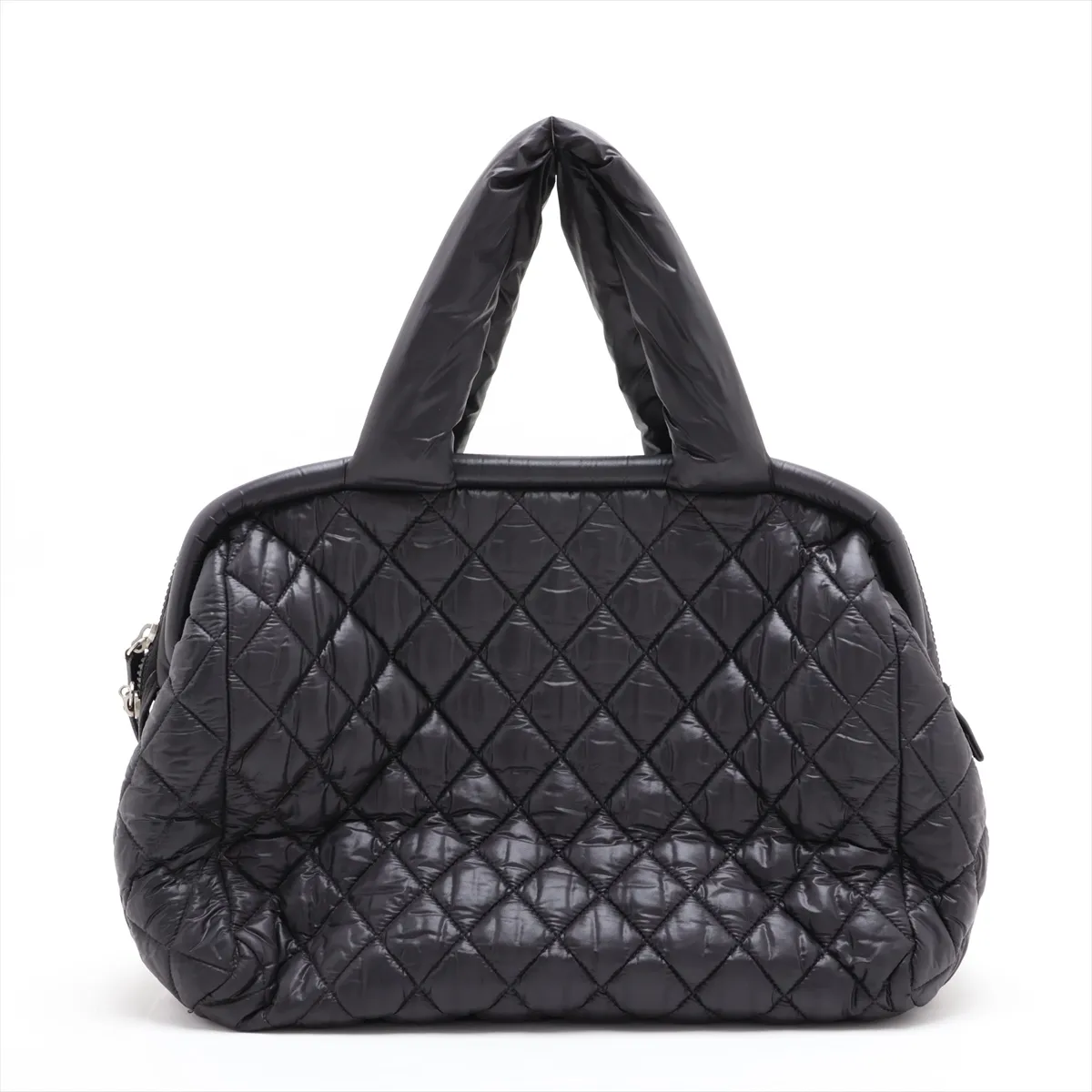 Coco Cocoon Nylon x Leather Handbag, Black with Silver Hardware, Item No. 13658822, Series No. 13 — view 2