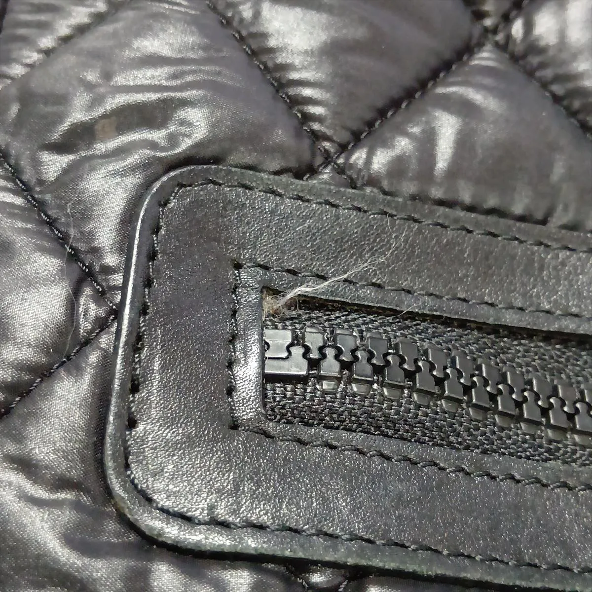 Coco Cocoon Nylon x Leather Handbag, Black with Silver Hardware, Item No. 13658822, Series No. 13 — view 13