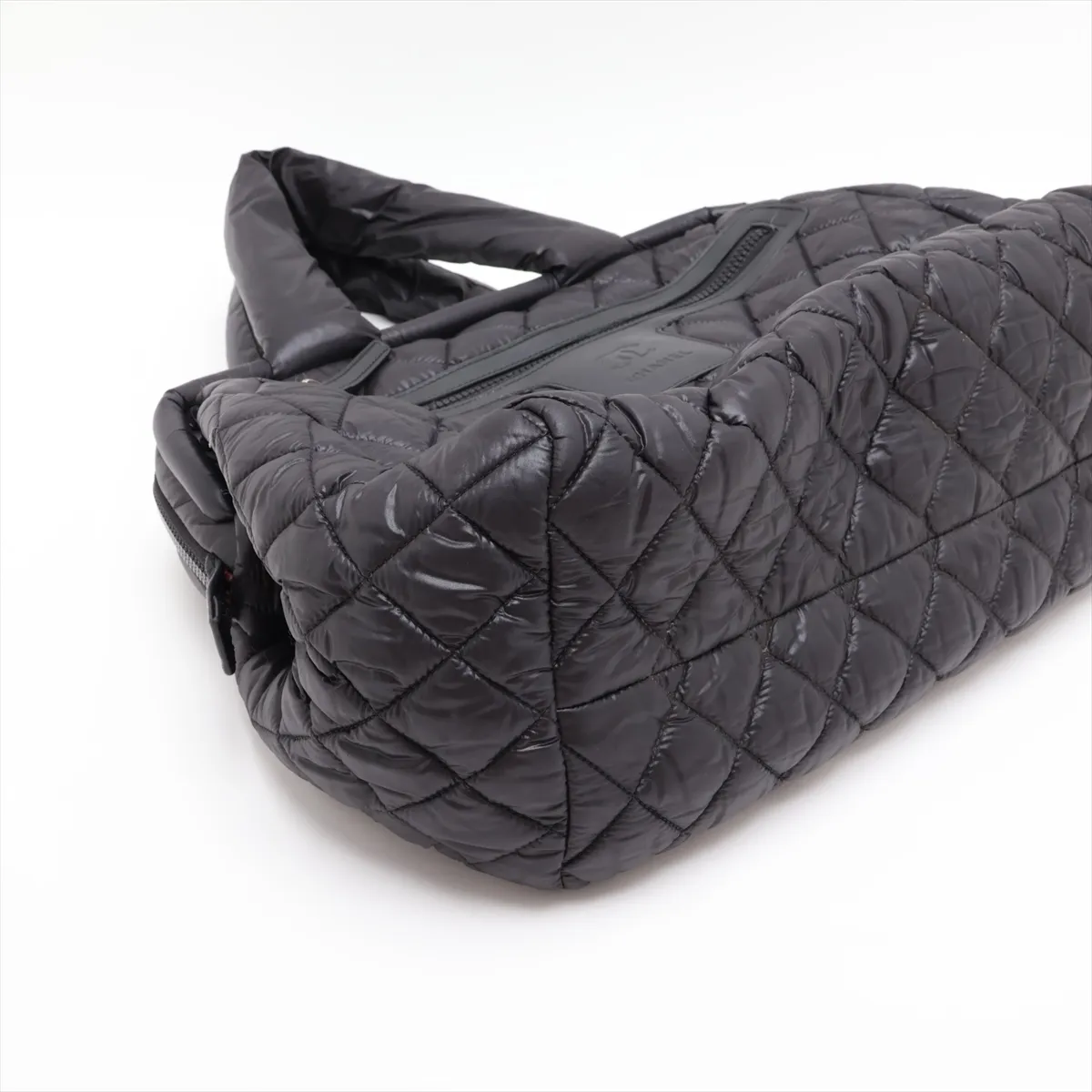 Coco Cocoon Nylon x Leather Handbag, Black with Silver Hardware, Item No. 13658822, Series No. 13 — view 4