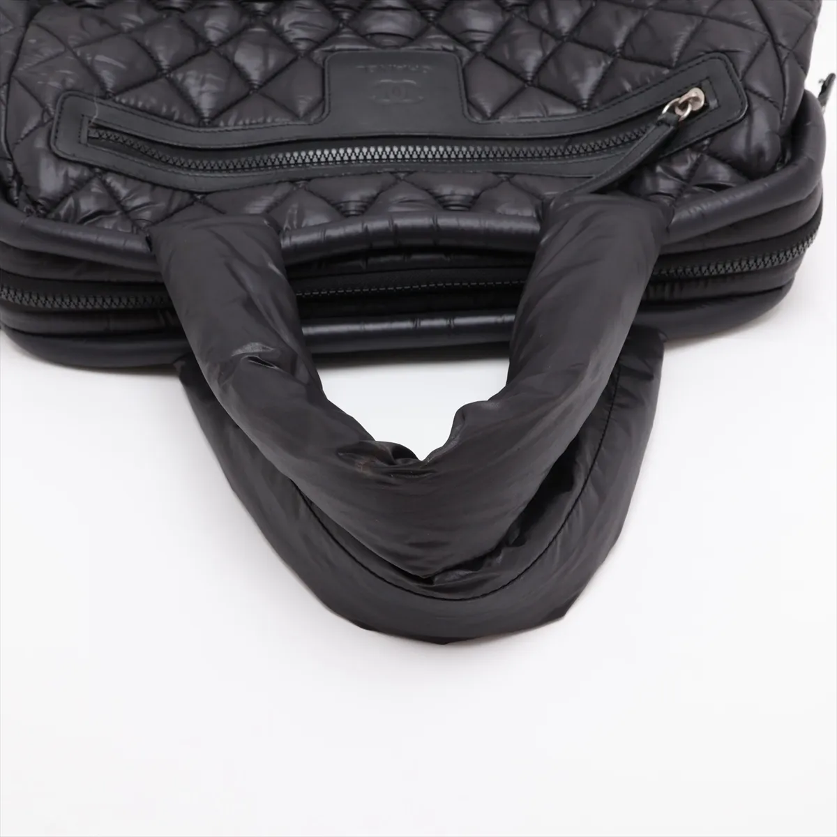 Coco Cocoon Nylon x Leather Handbag, Black with Silver Hardware, Item No. 13658822, Series No. 13 — view 5