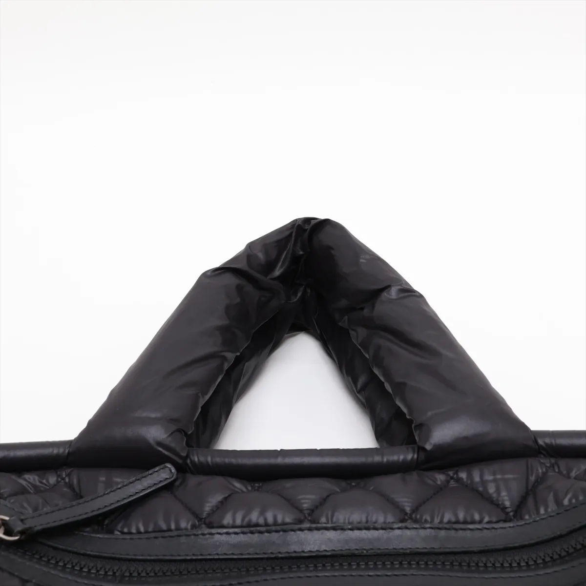Coco Cocoon Nylon x Leather Handbag, Black with Silver Hardware, Item No. 13658822, Series No. 13 — view 6