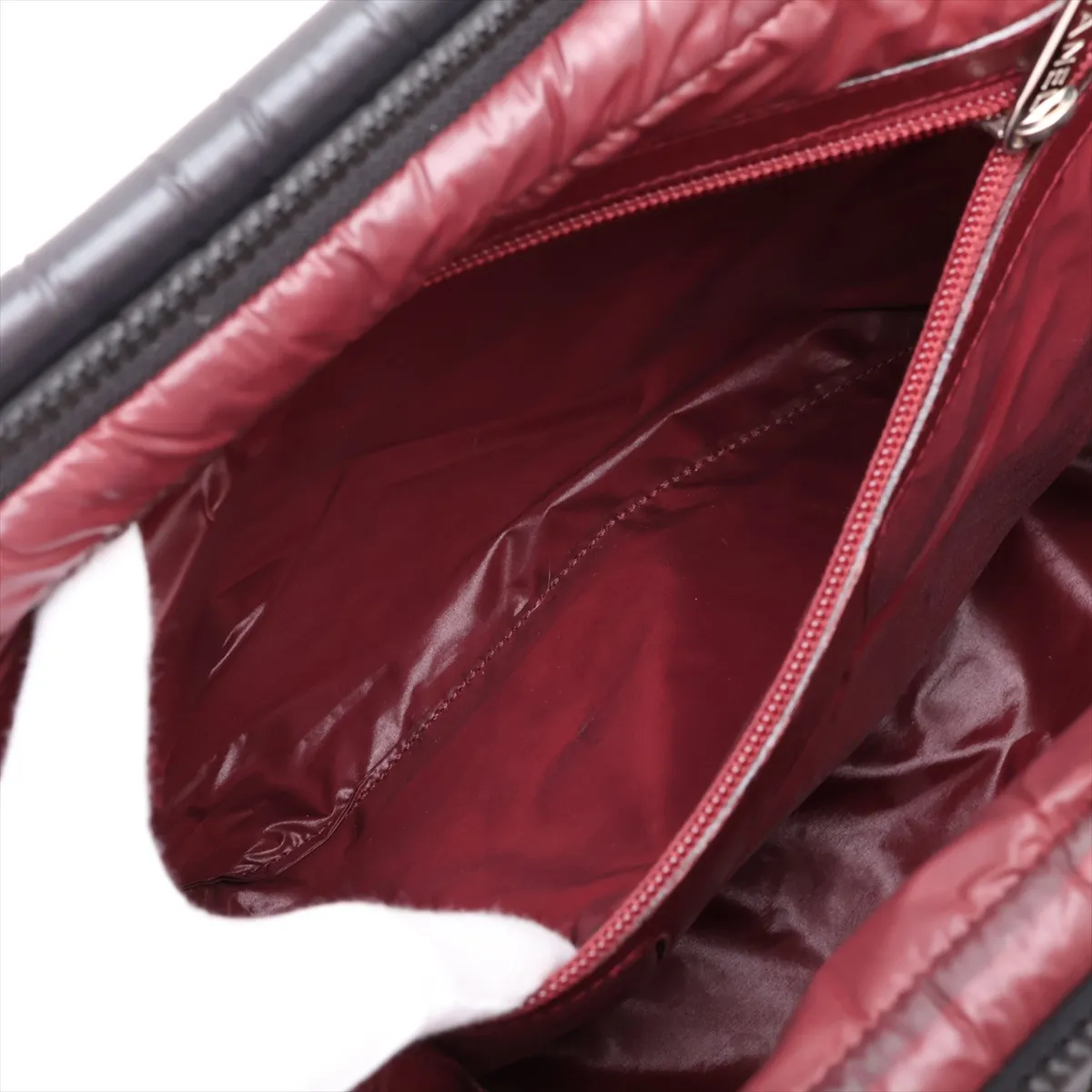 Coco Cocoon Nylon x Leather Handbag, Black with Silver Hardware, Item No. 13658822, Series No. 13 — view 8
