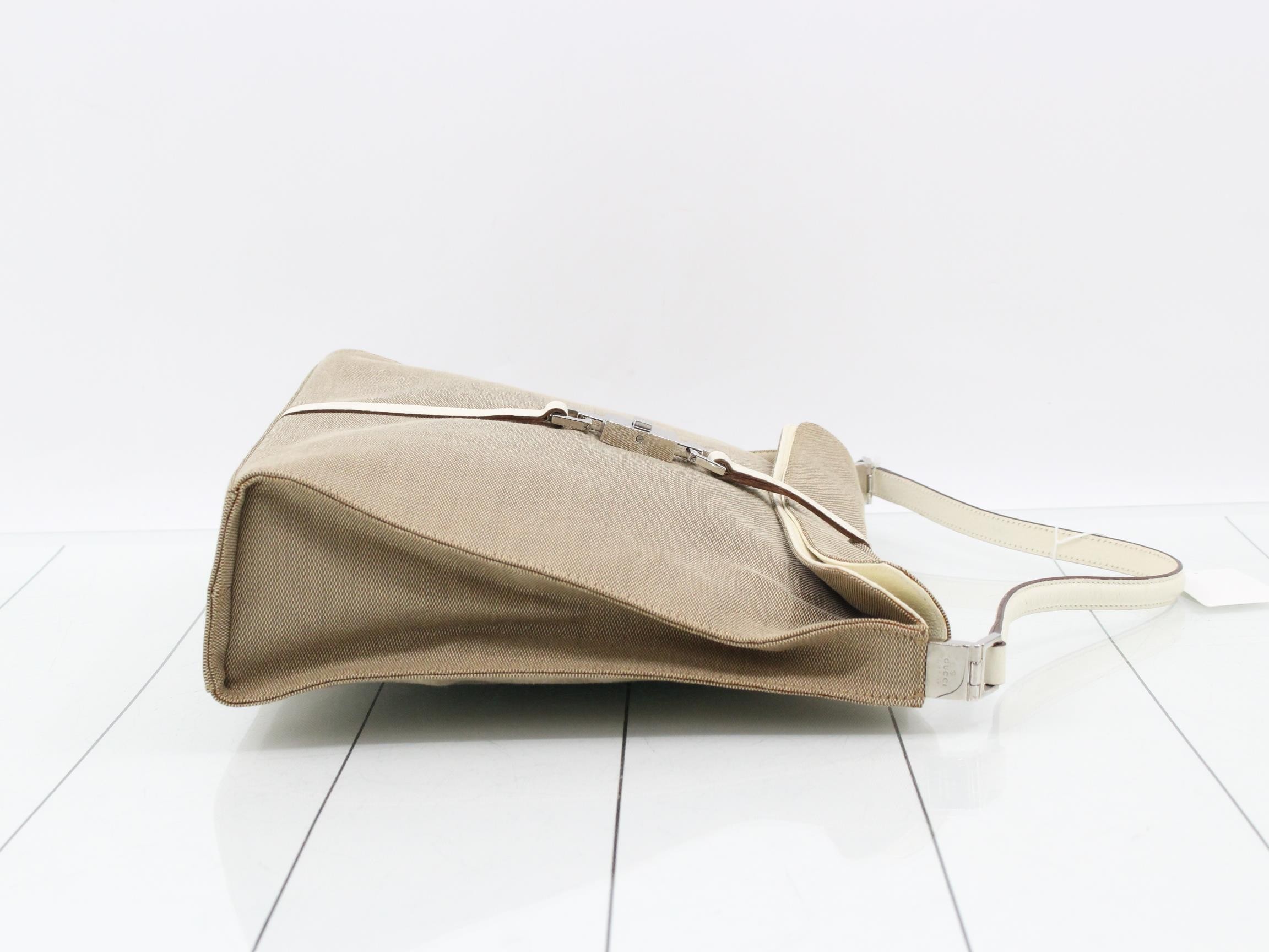 Jackie One-Shoulder Bag, Beige/White, 001 3355 — view 3