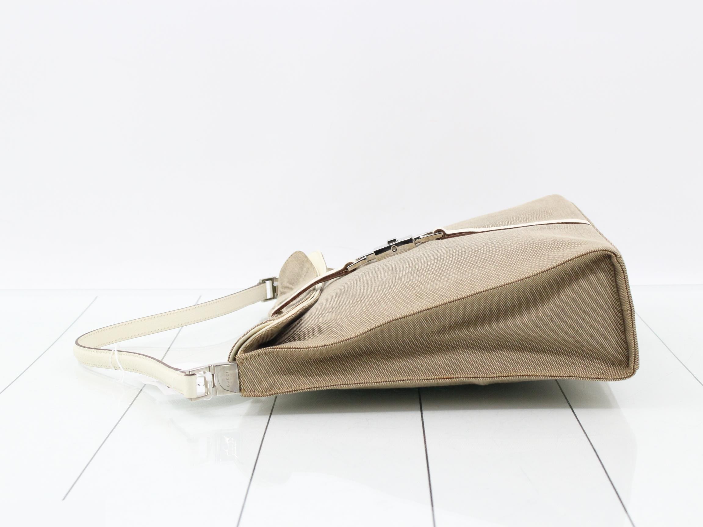 Jackie One-Shoulder Bag, Beige/White, 001 3355 — view 4