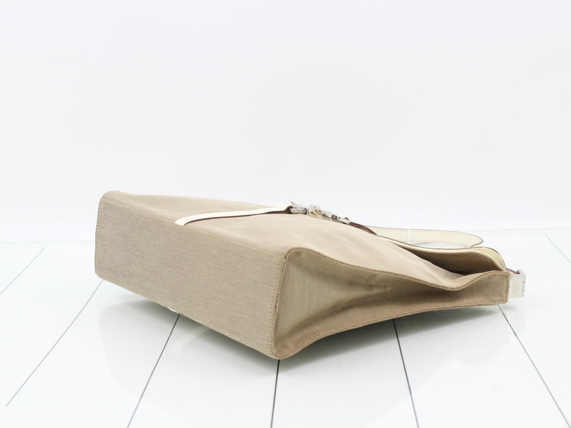 Jackie One-Shoulder Bag, Beige/White, 001 3355 — view 6