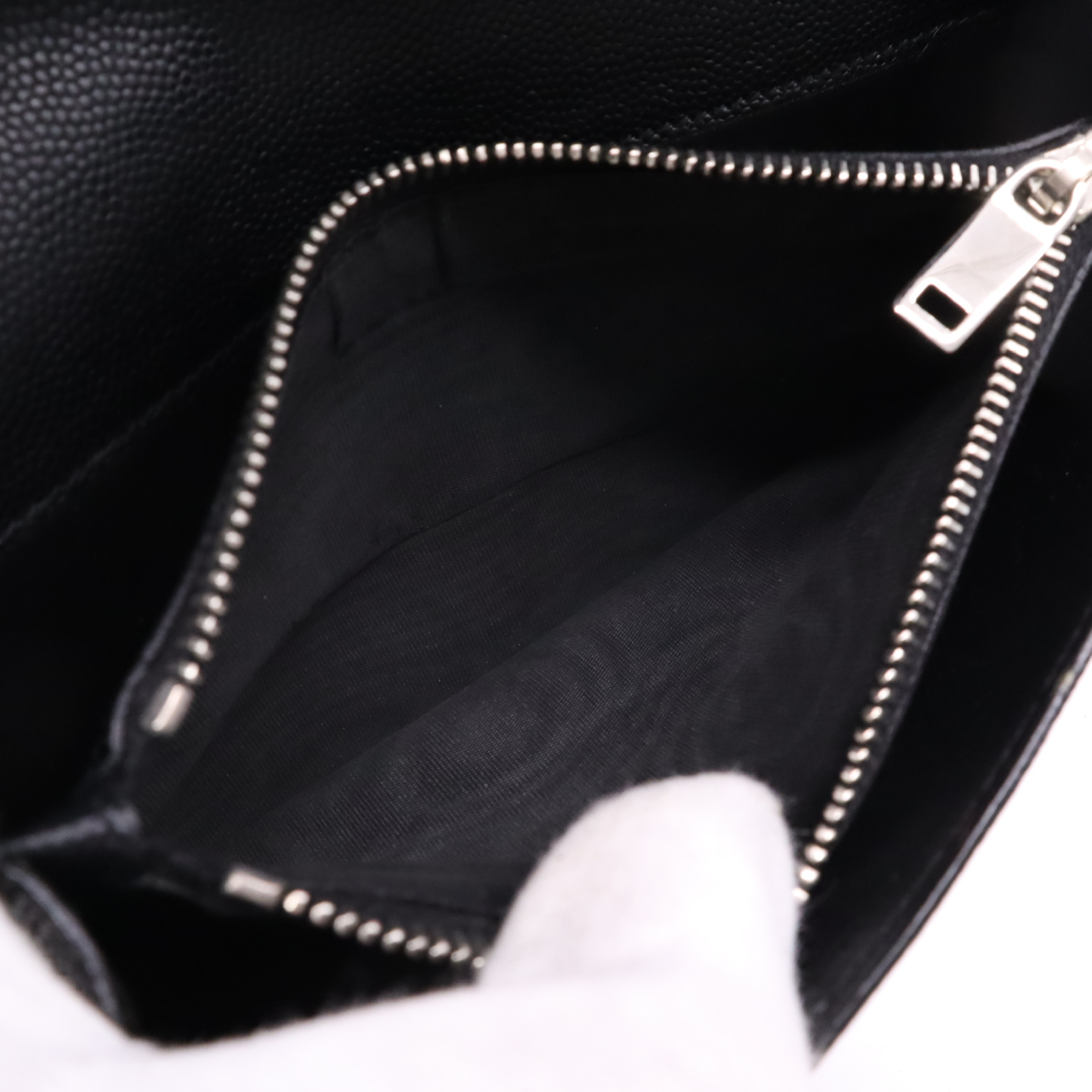 344076 Leather Round Zipper Wallet, Black — view 11