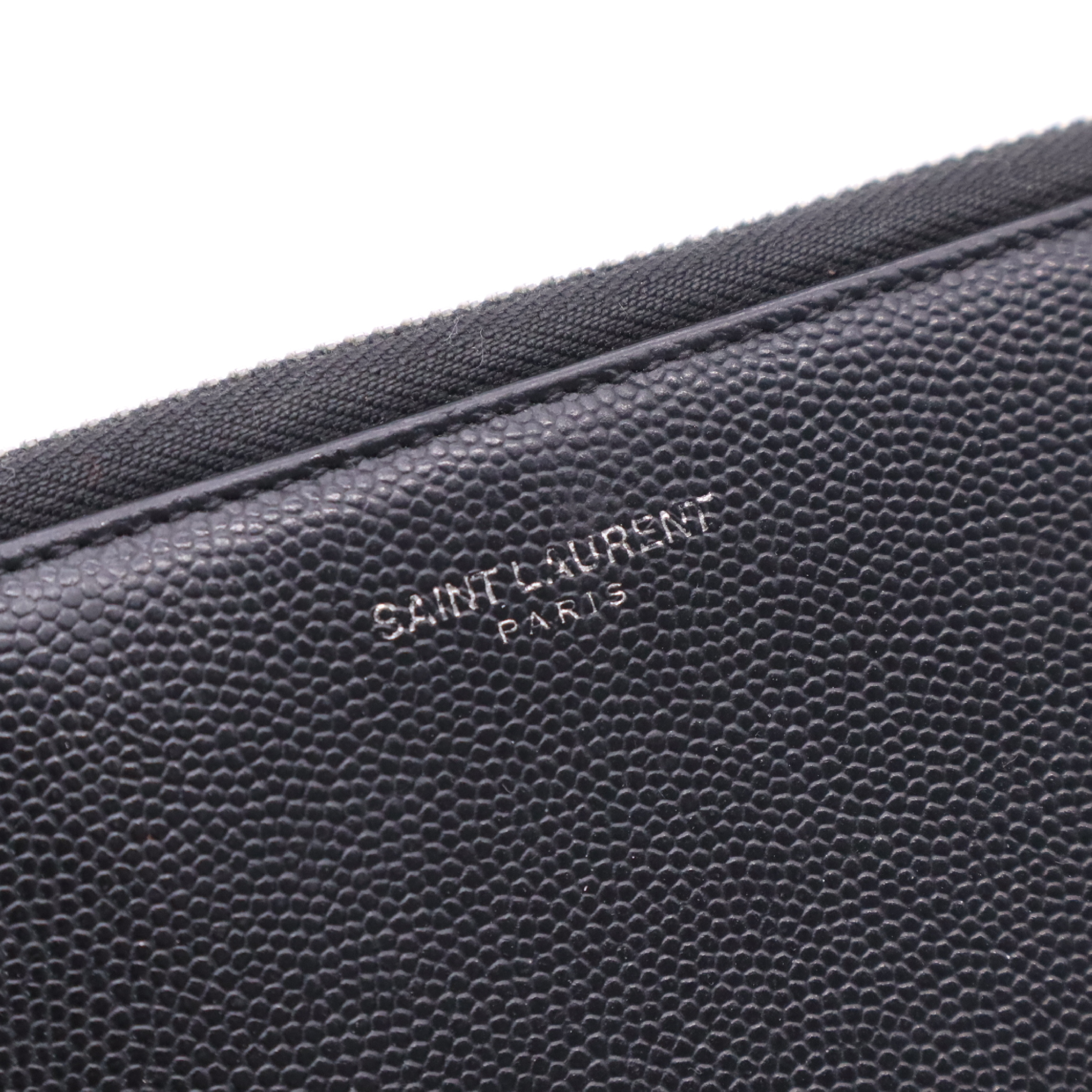 344076 Leather Round Zipper Wallet, Black — view 8