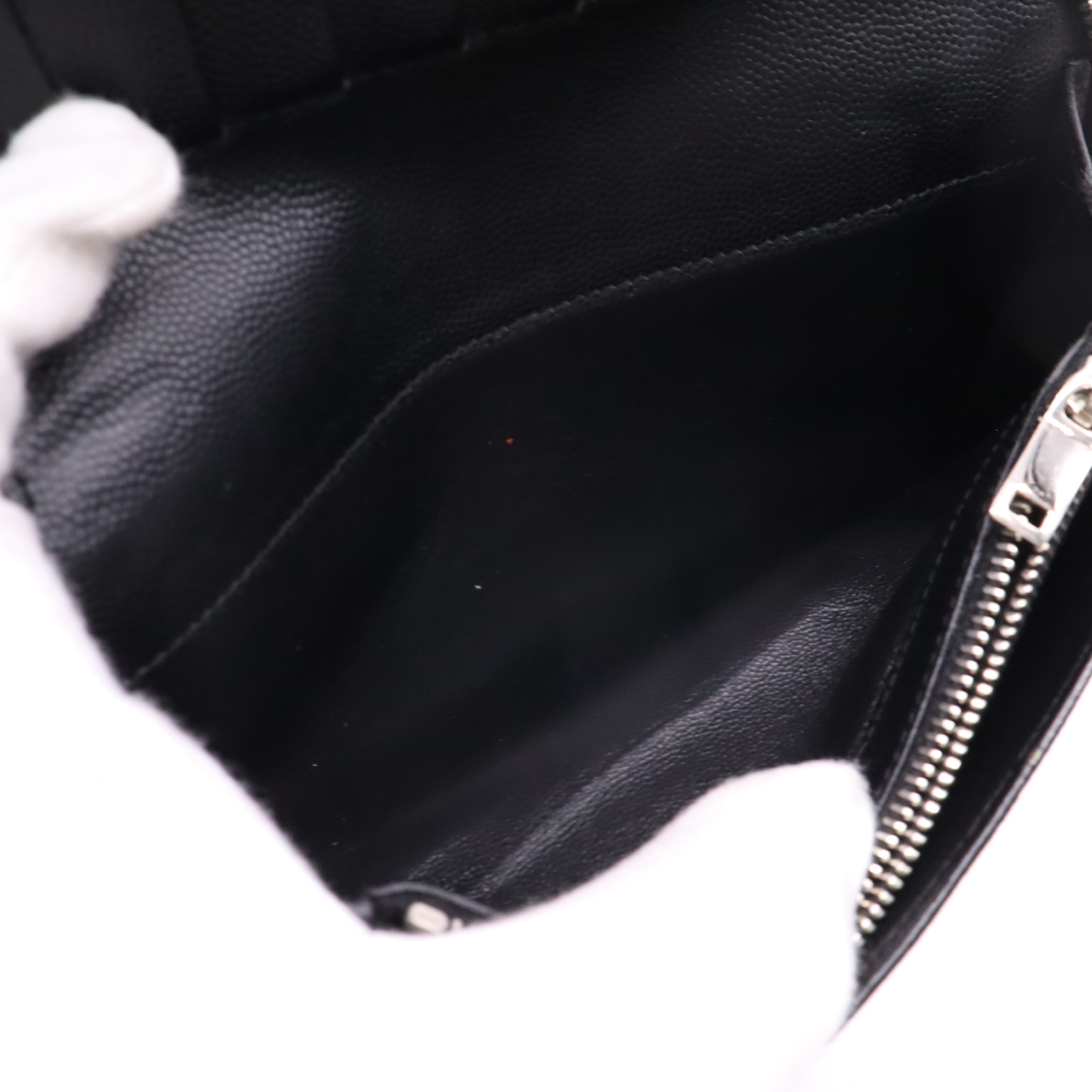 344076 Leather Round Zipper Wallet, Black — view 10