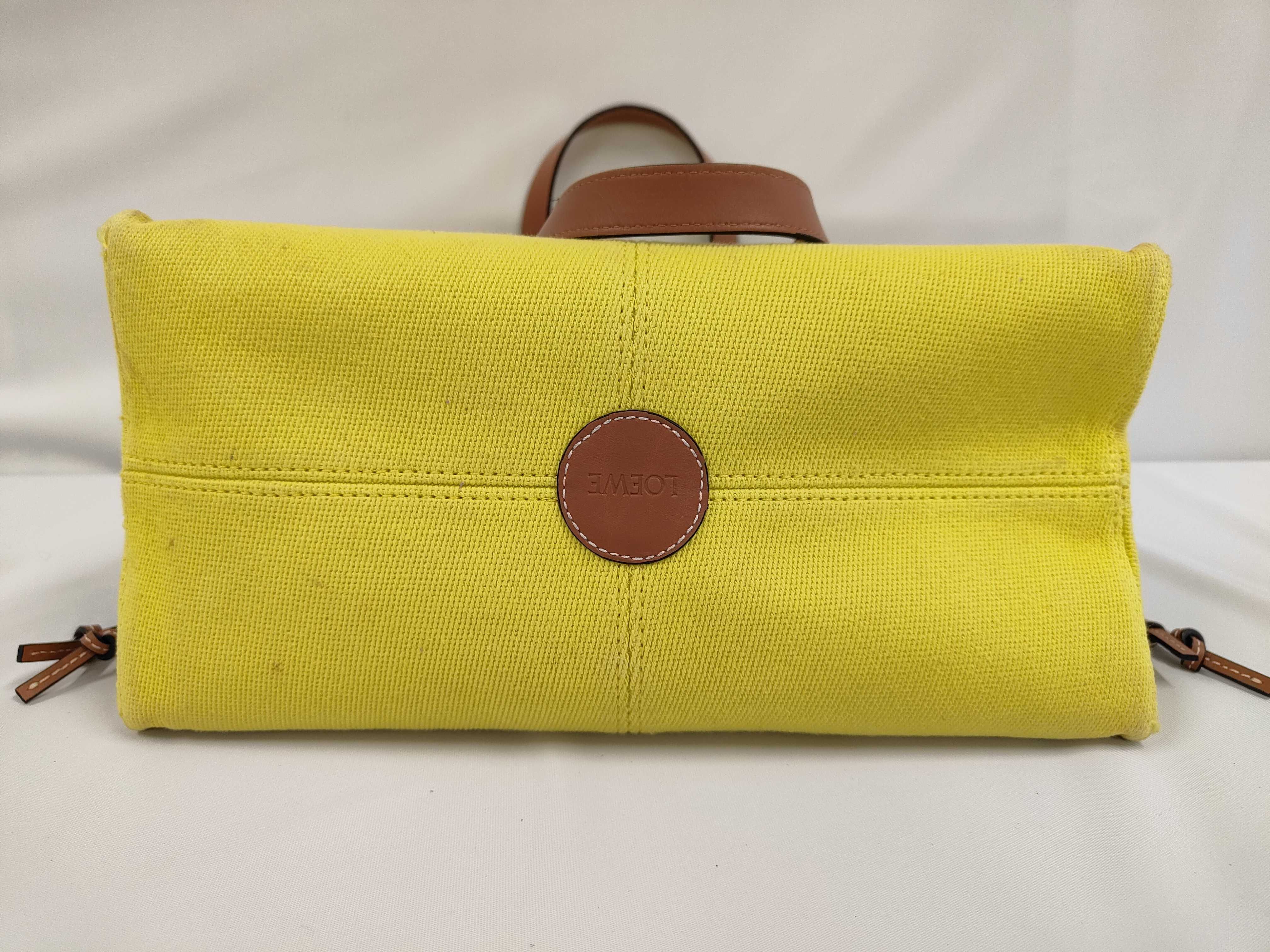 Leather Cushion Tote, Yellow-Brown Tote Bag — view 3