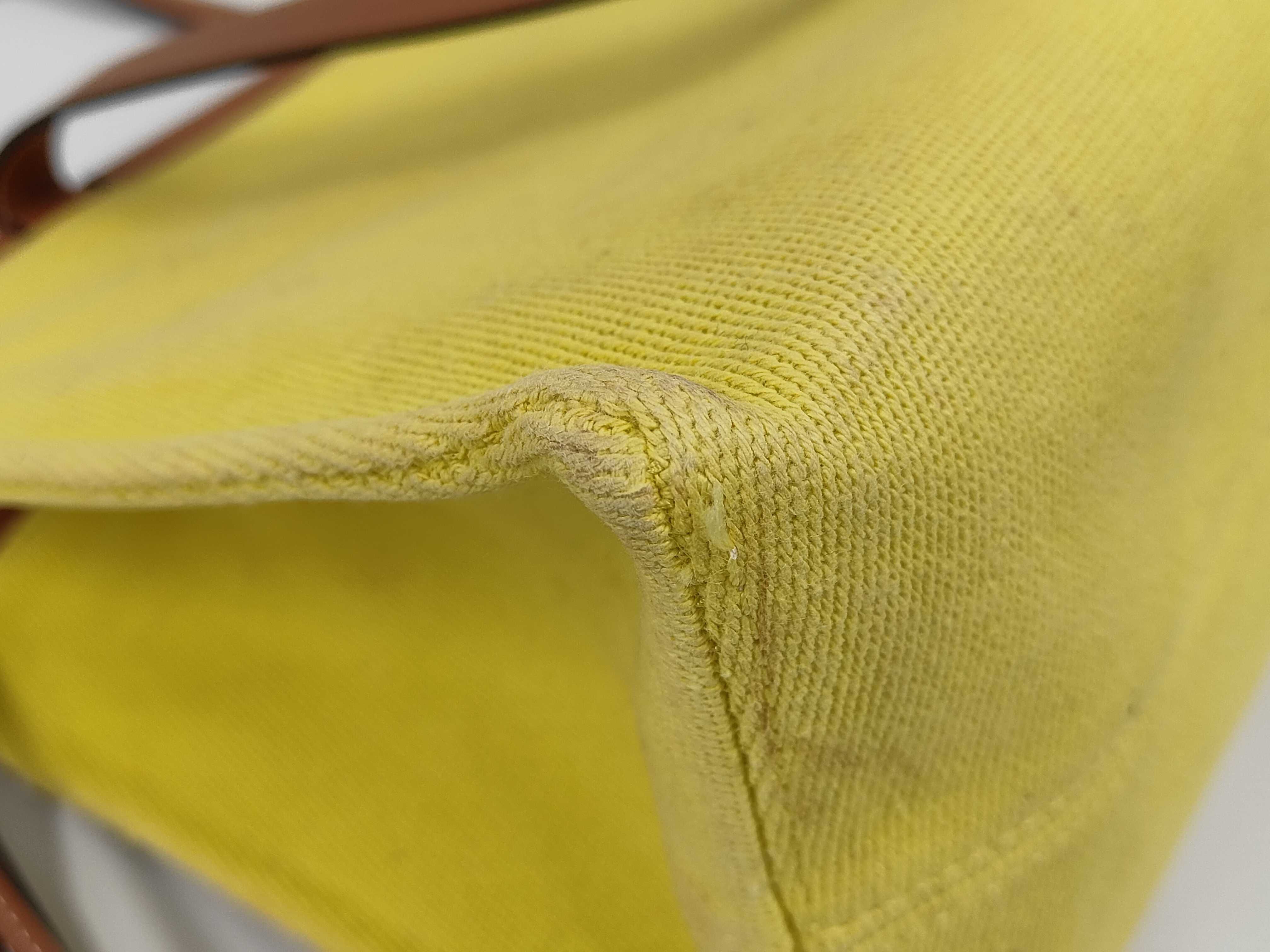 Leather Cushion Tote, Yellow-Brown Tote Bag — view 4