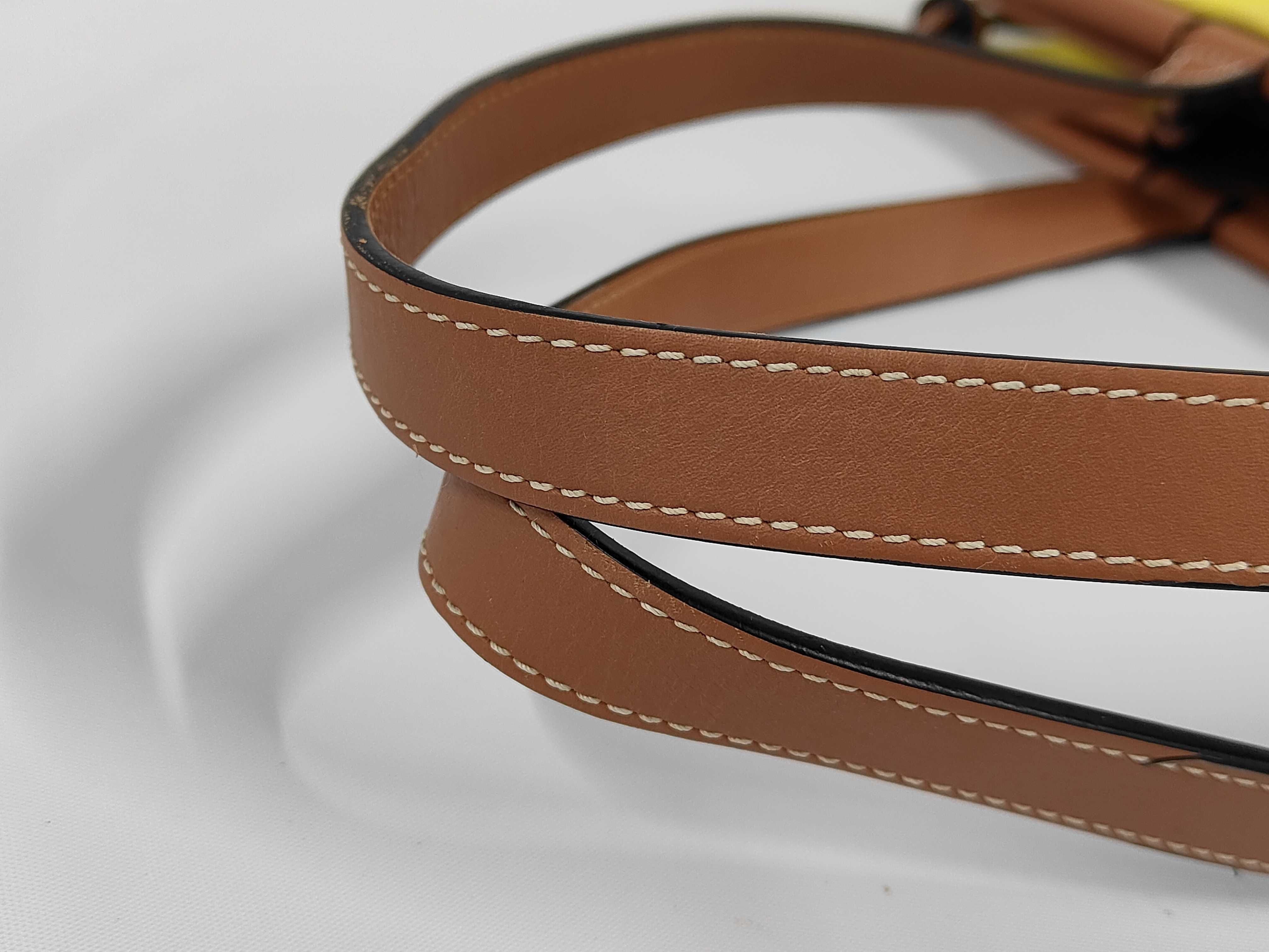 Leather Cushion Tote, Yellow-Brown Tote Bag — view 5