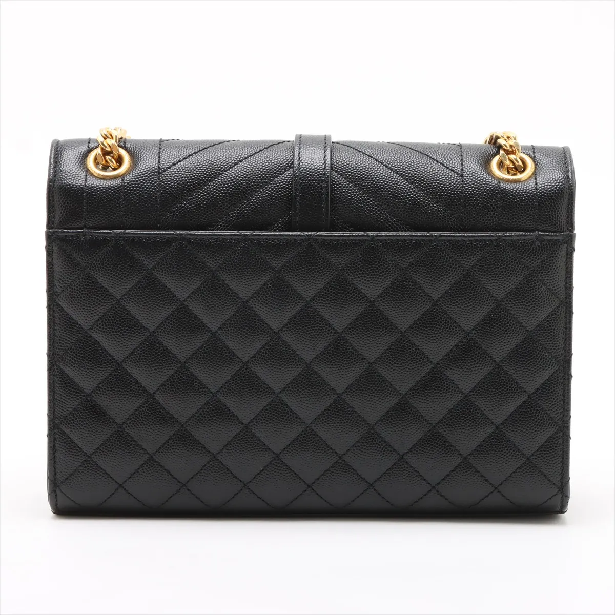 Envelope Leather Chain Shoulder Bag Black 600185 — view 2