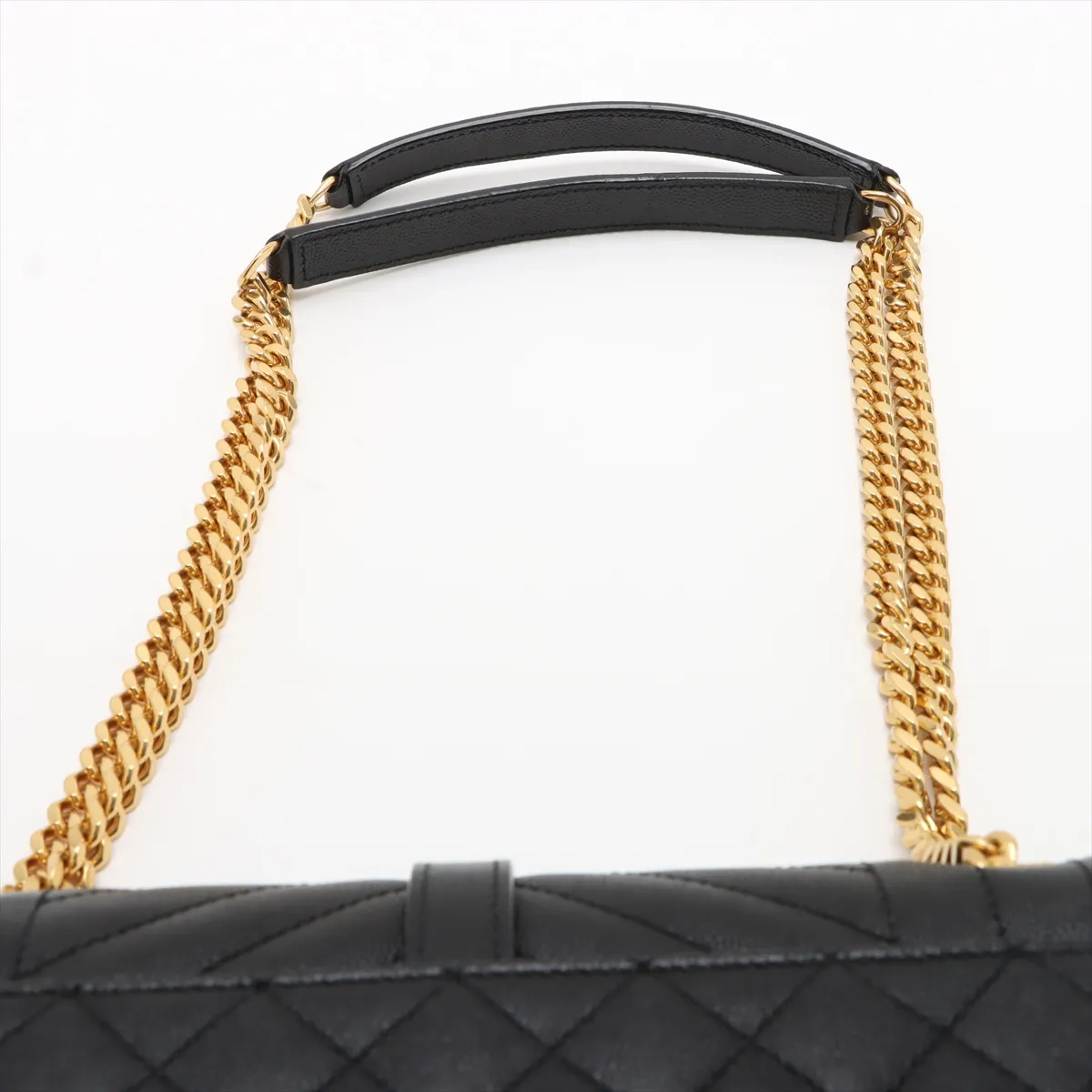 Envelope Leather Chain Shoulder Bag Black 600185 — view 6
